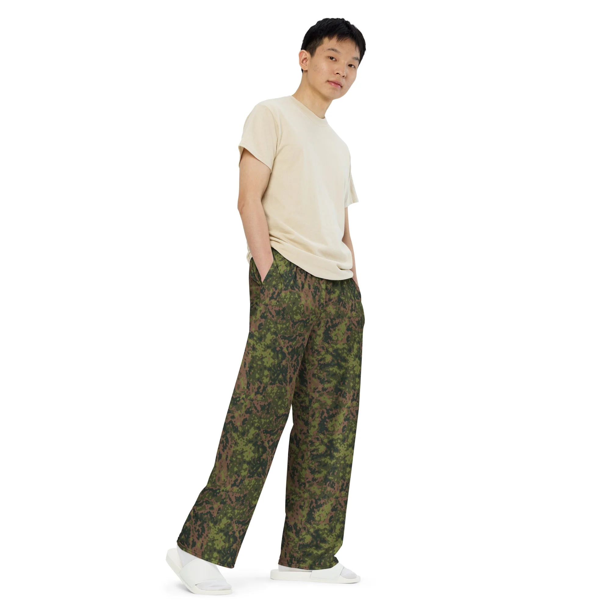 Finnish M05 Maastokuvio CAMO Unisex Wide-Leg Leisure Pants - Image 6