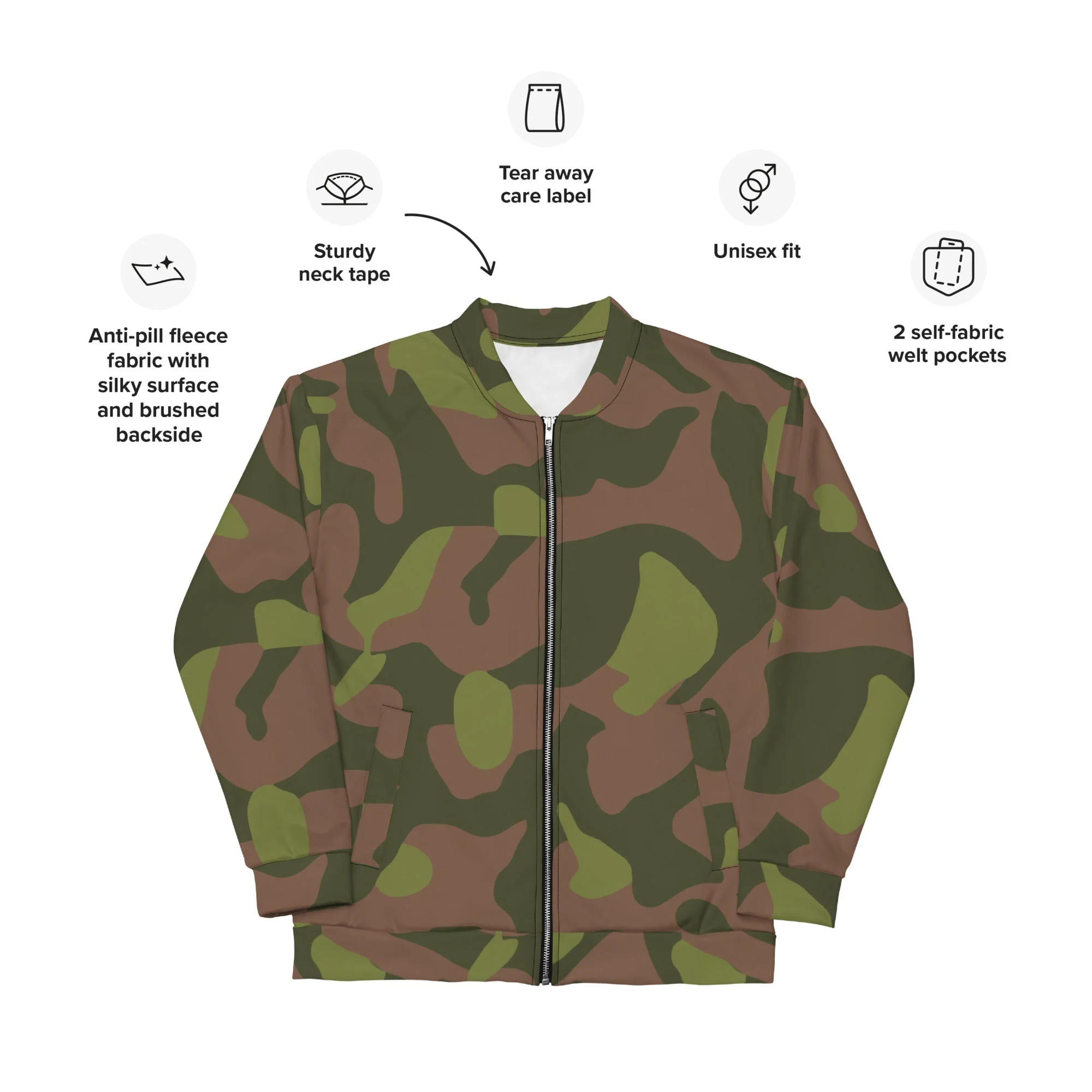 Finnish M91 CAMO Unisex Bomber Jacket - Image 4