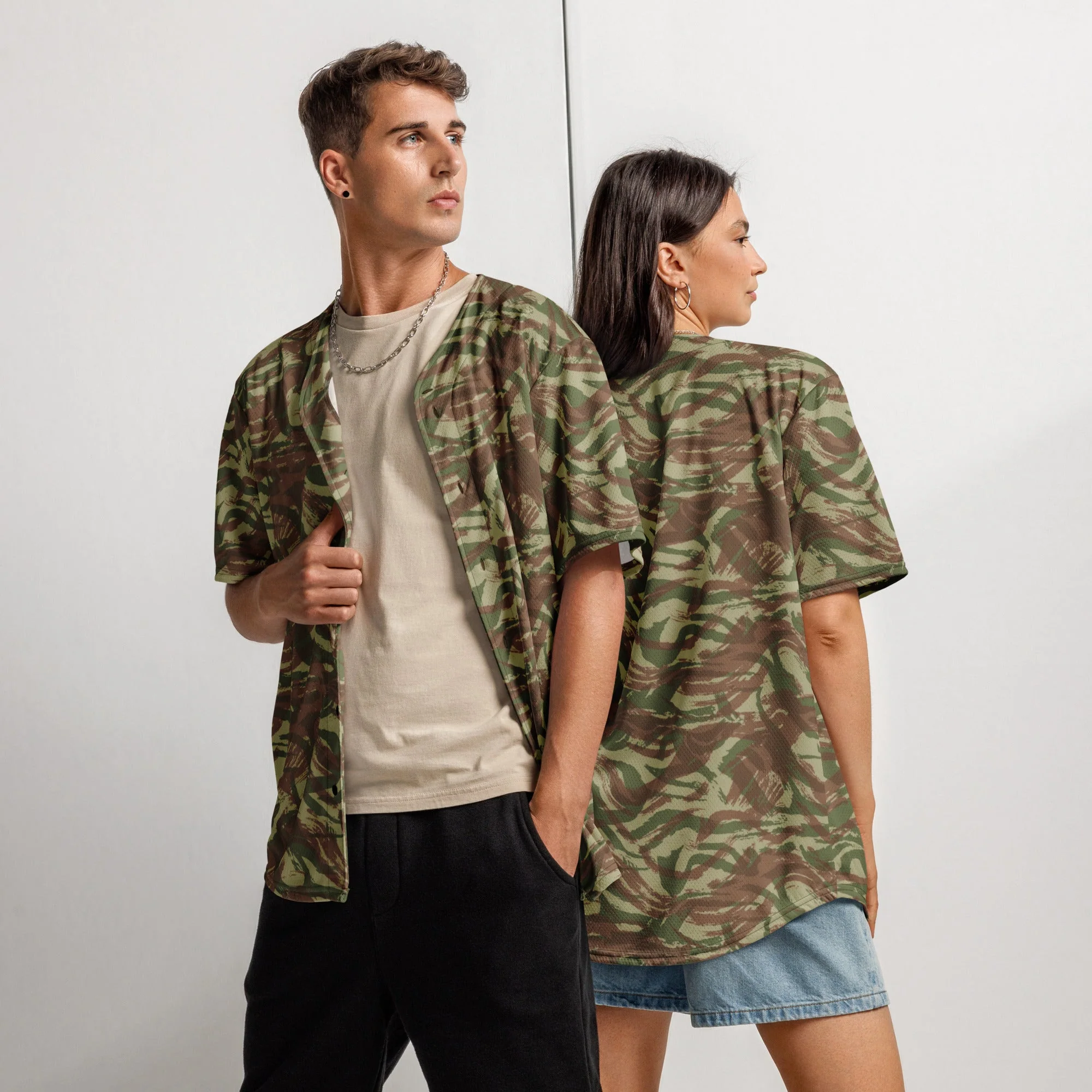 French Lizard A1 Airborne CAMO Unisex Baseball Jersey