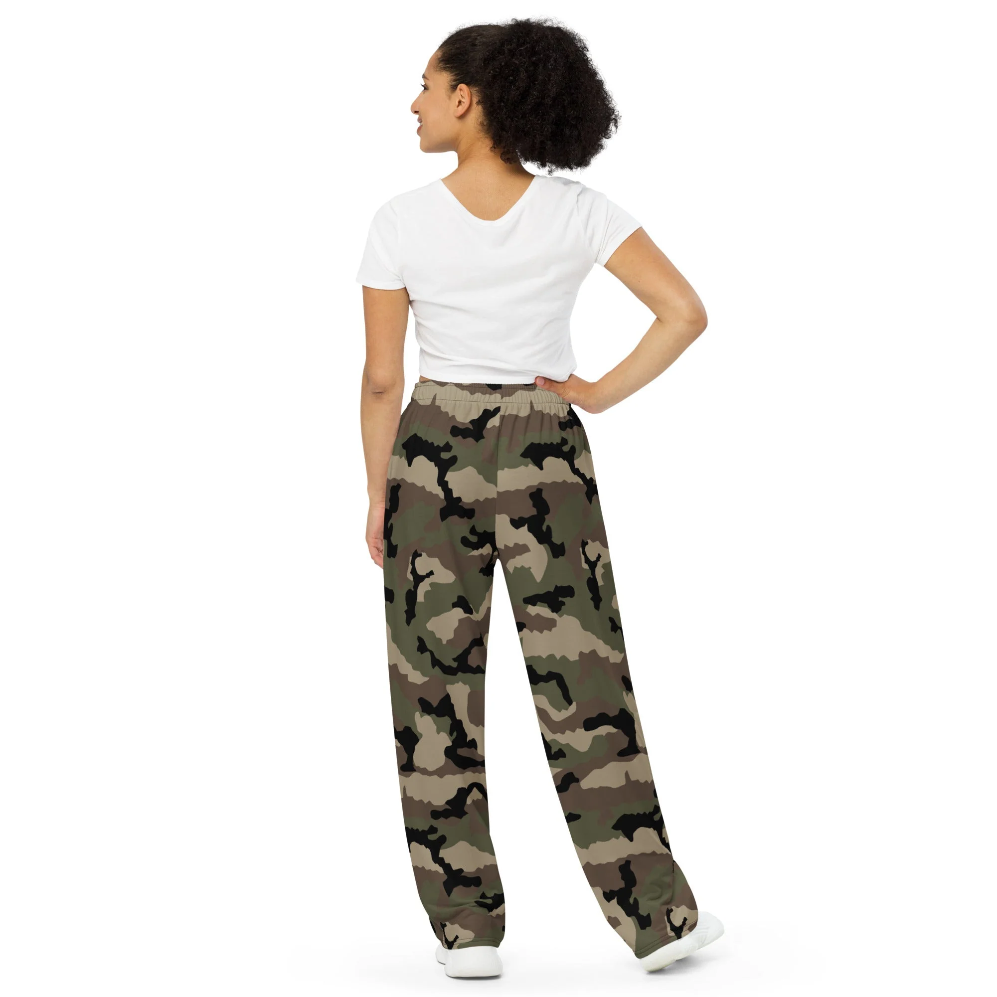 French CCE Woodland CAMO Unisex Wide-Leg Leisure Pants - Image 3