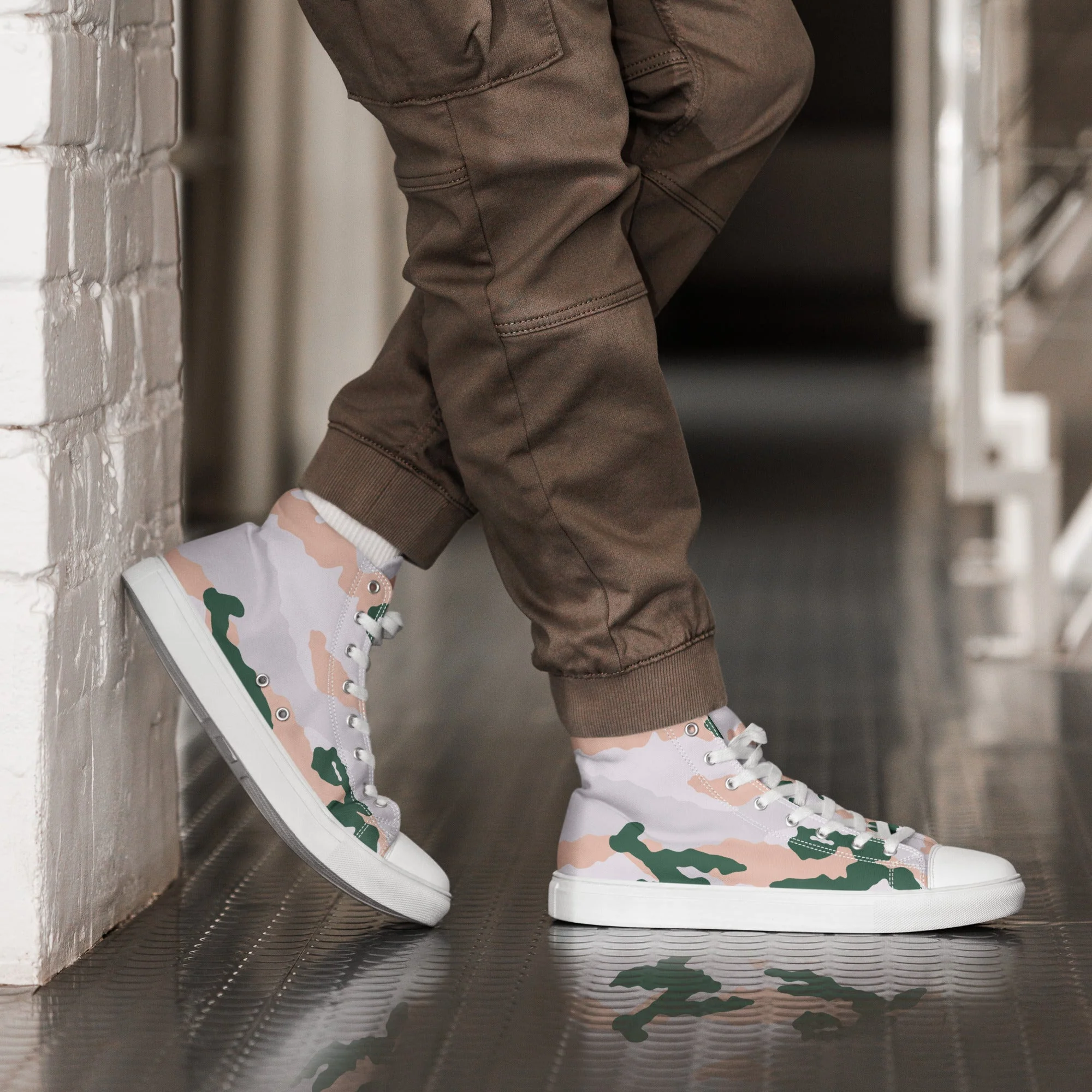 French Chasseur Alpins Tundra CAMO Mens High-Top Canvas Shoes - Image 2