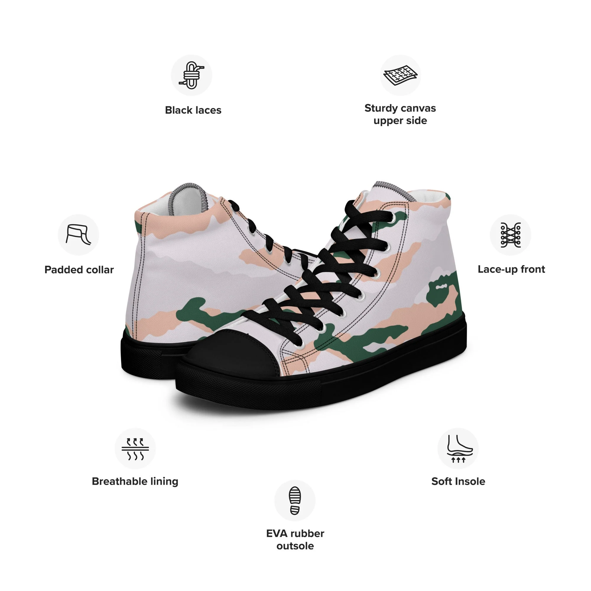 French Chasseur Alpins Tundra CAMO Mens High-Top Canvas Shoes - Image 3