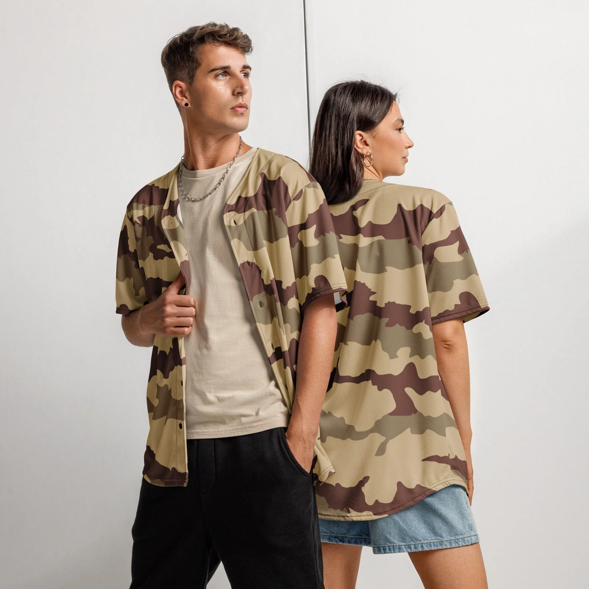 French Daguet Desert CAMO Unisex Baseball Jersey