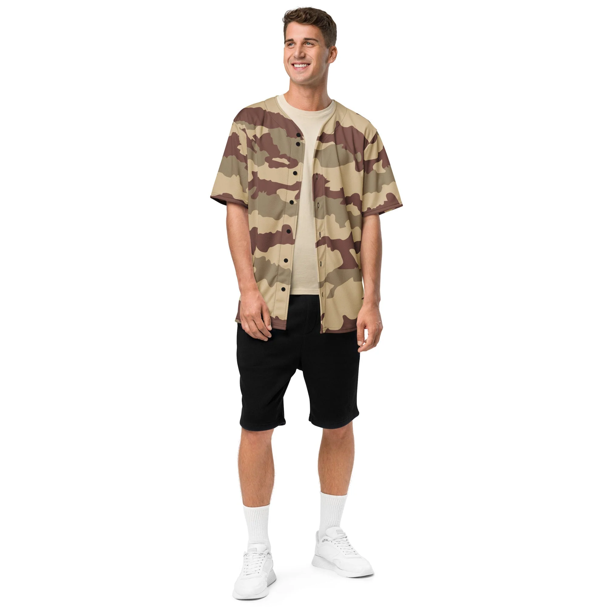 French Daguet Desert CAMO Unisex Baseball Jersey - Image 14