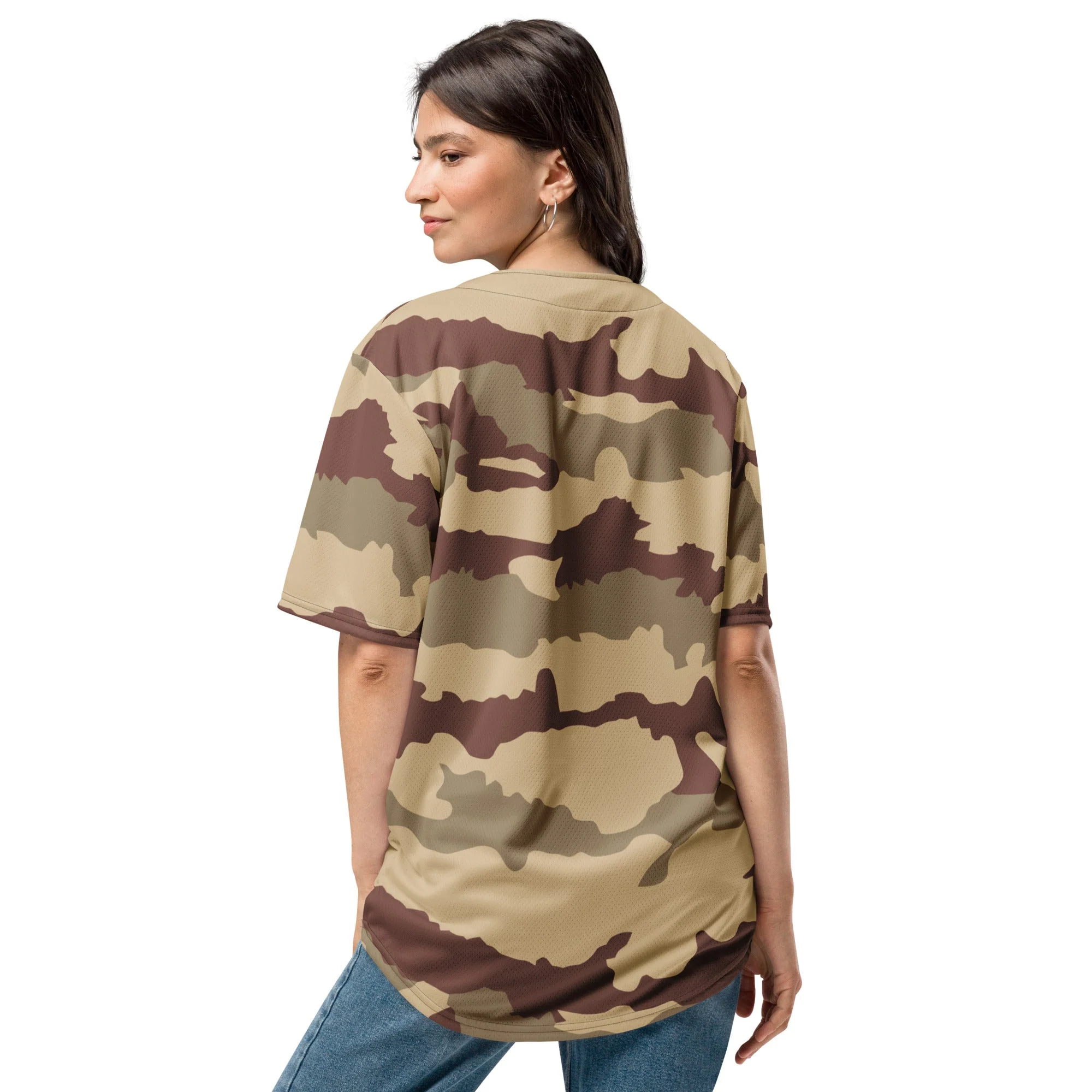 French Daguet Desert CAMO Unisex Baseball Jersey - Image 4