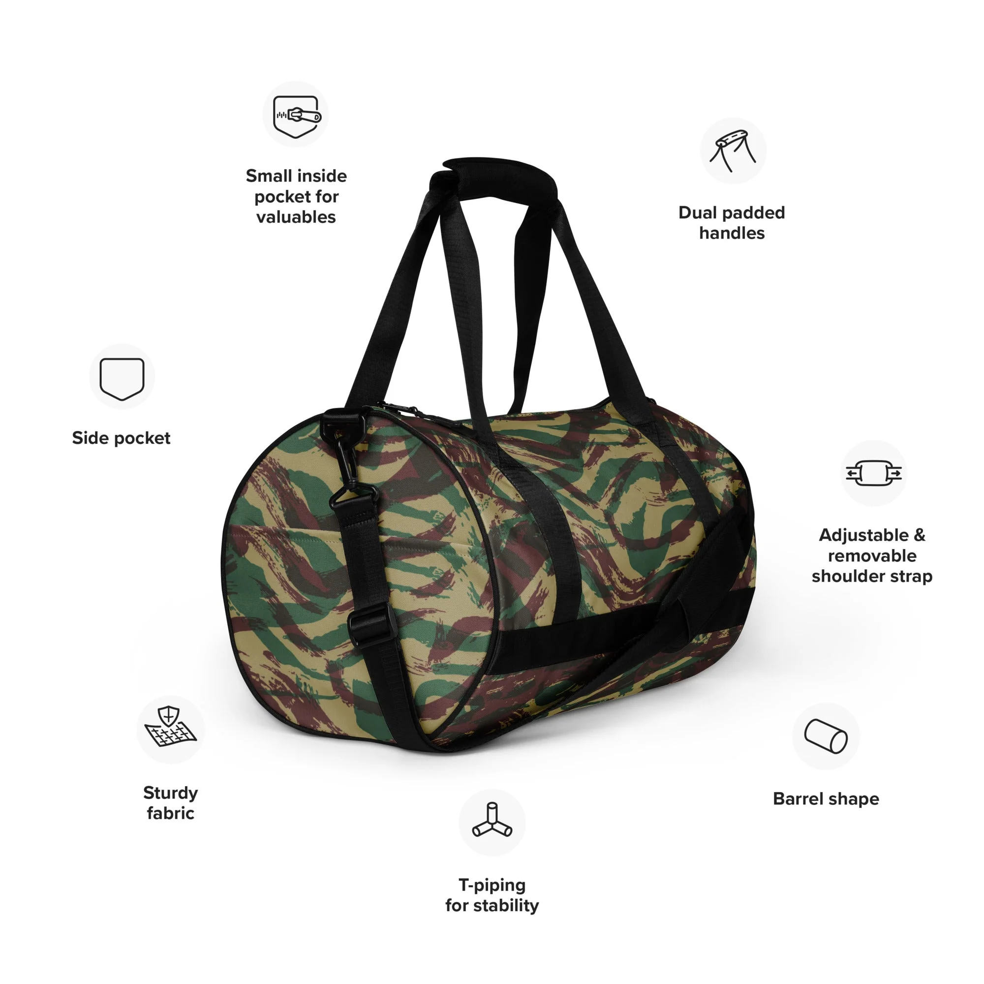 French Lizard D Algerian War CAMO Gym Bag - Image 2