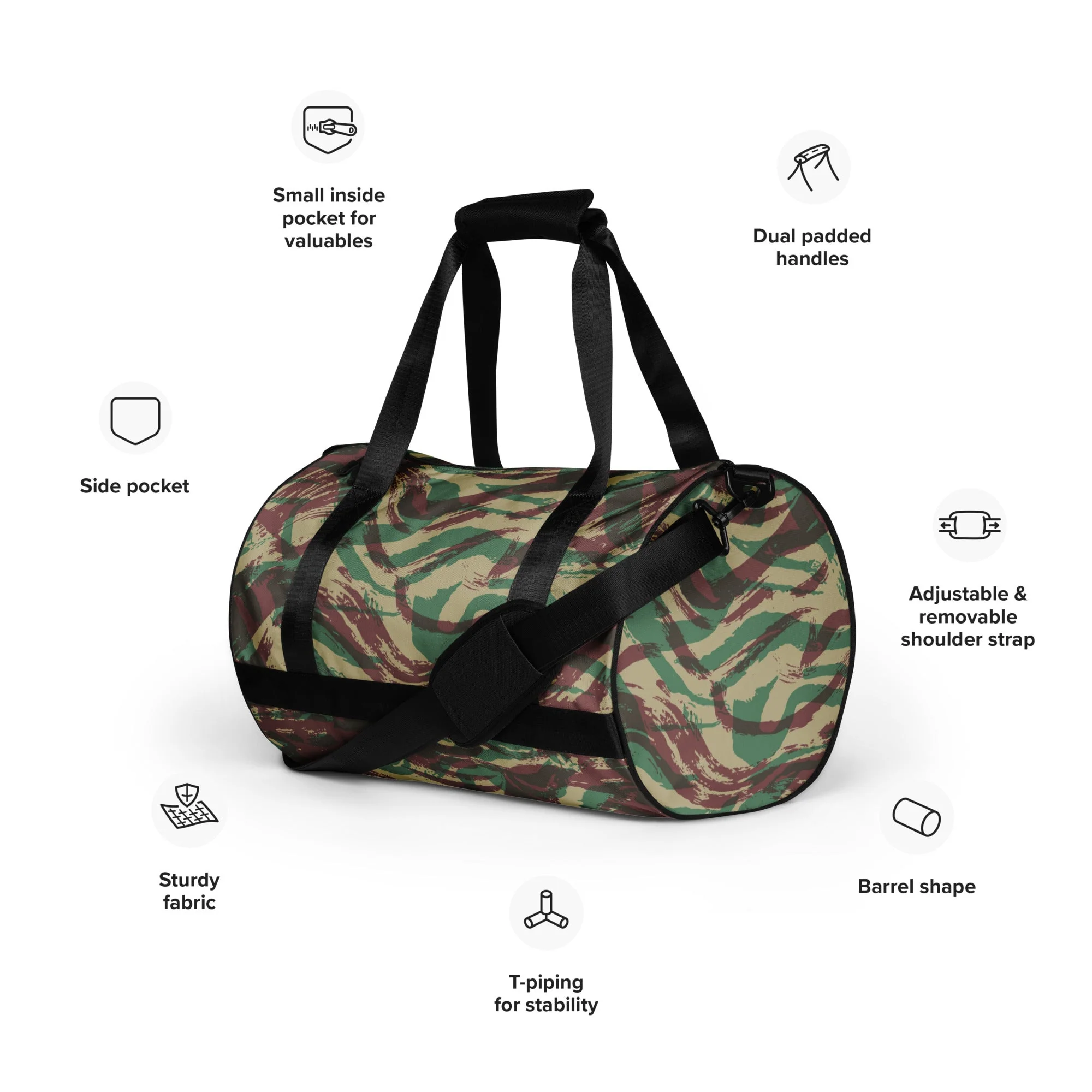 French Lizard D Algerian War CAMO Gym Bag - Image 3