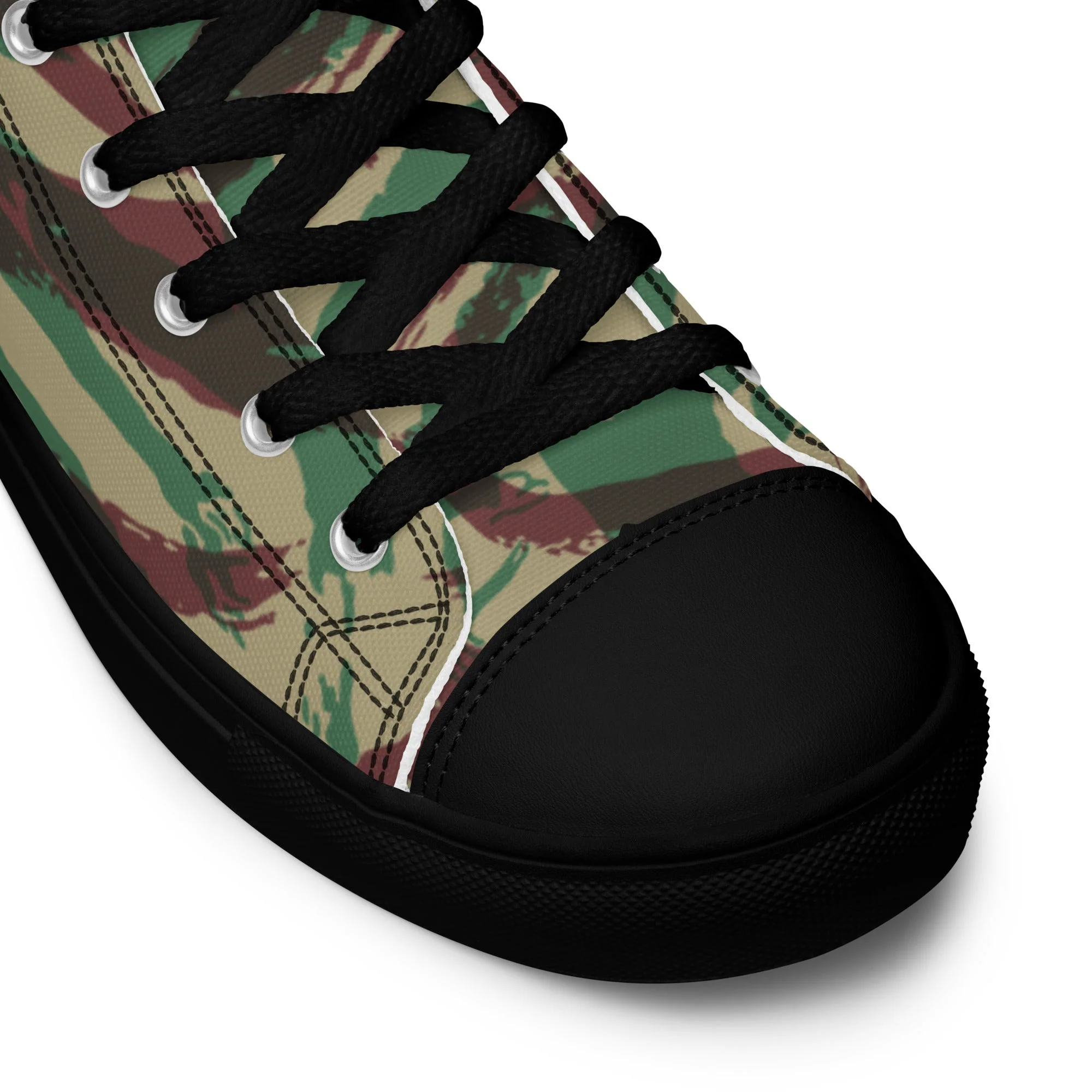 French Lizard D Algerian War CAMO Mens High-Top Canvas Shoes - Image 5