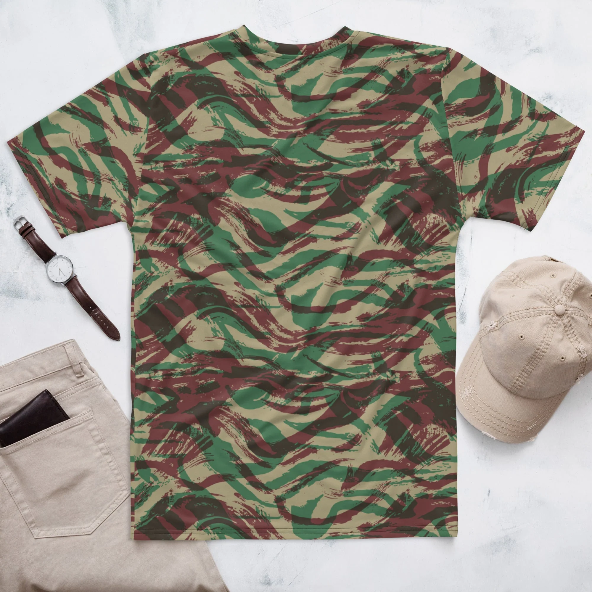 French Lizard D Algerian War CAMO Mens T-Shirt - Image 4