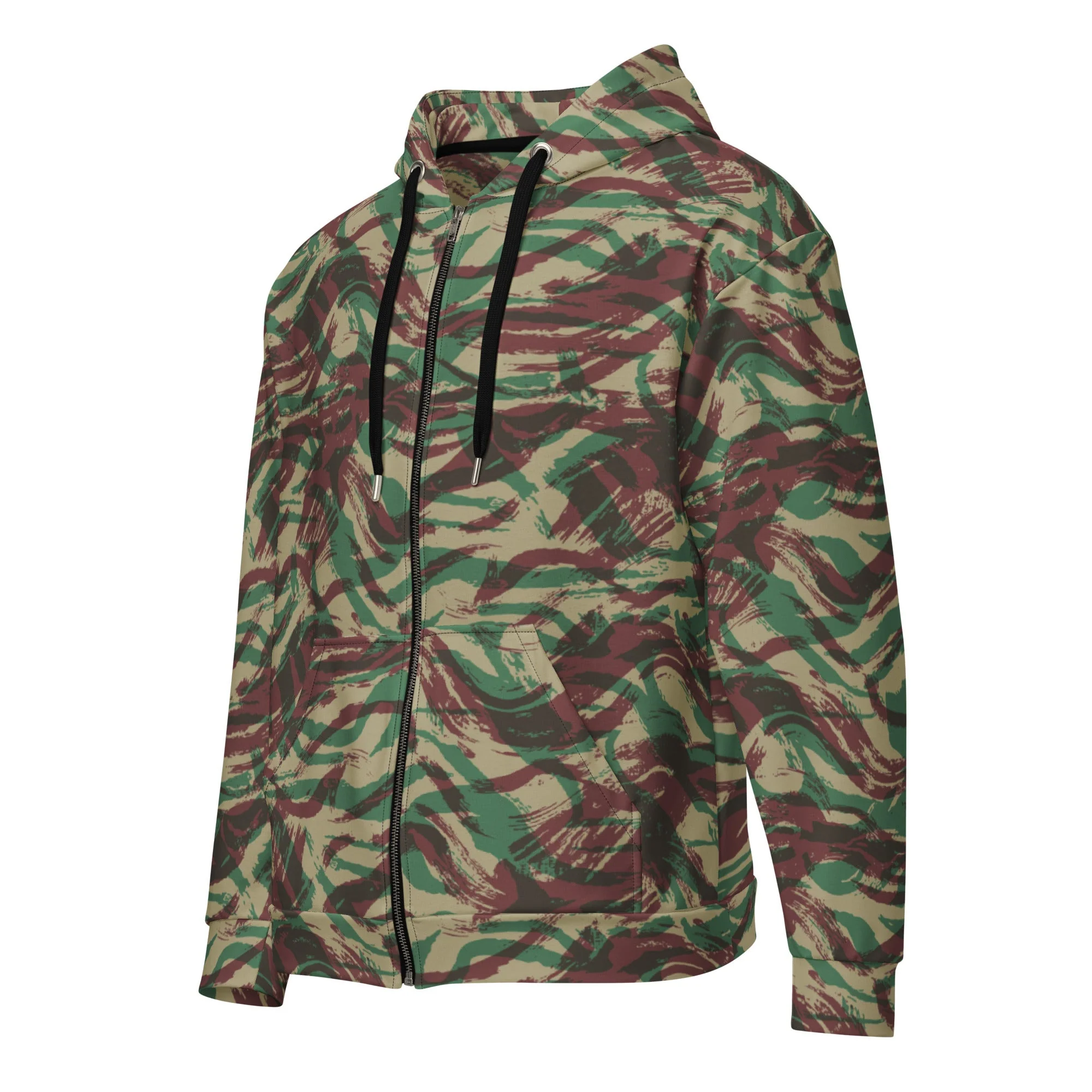 French Lizard D Algerian War CAMO Unisex Zip Hoodie - Image 2