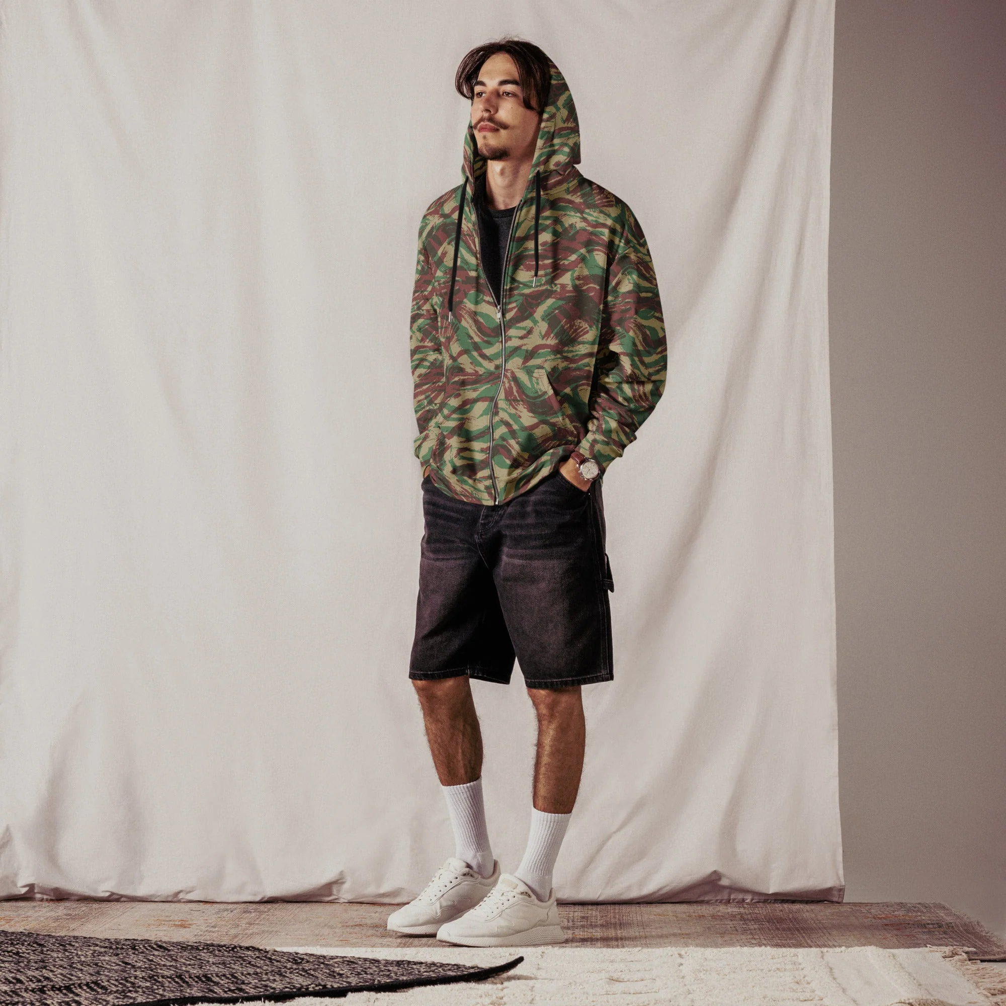 French Lizard D Algerian War CAMO Unisex Zip Hoodie - Image 4