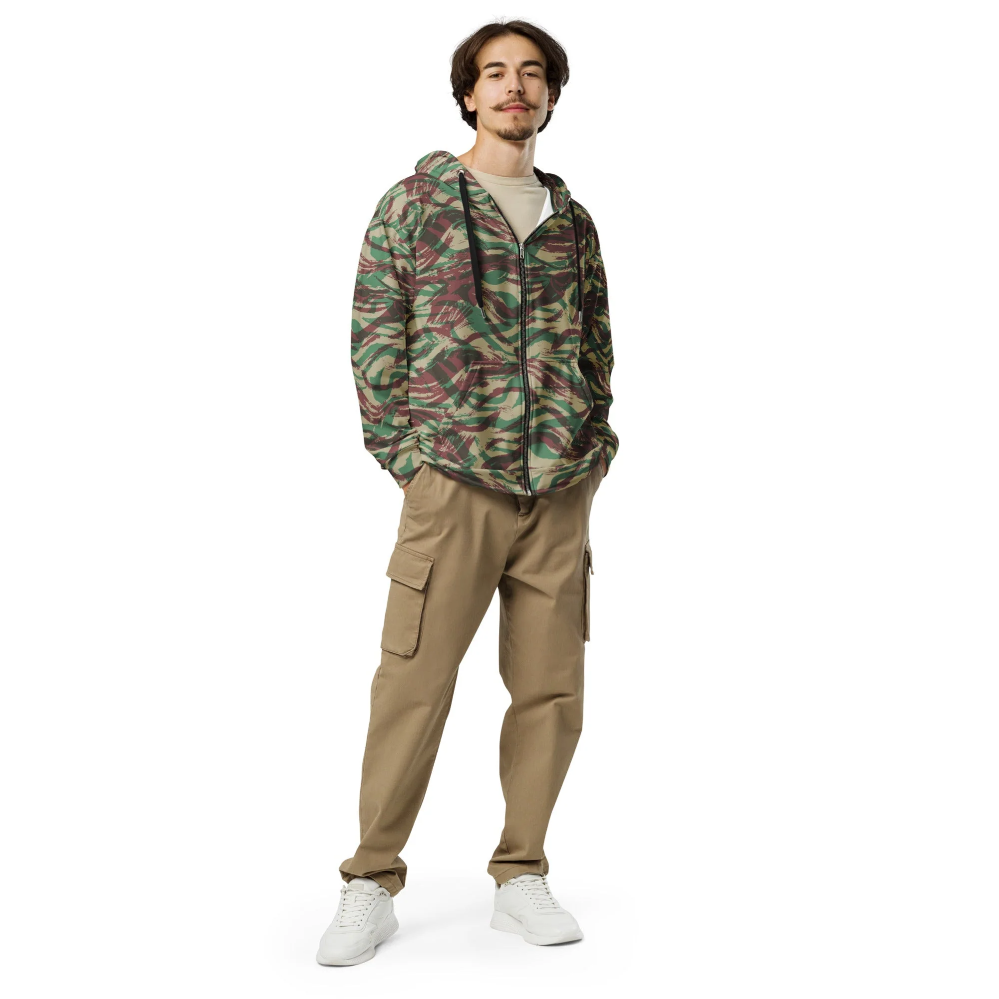 French Lizard D Algerian War CAMO Unisex Zip Hoodie - Image 8