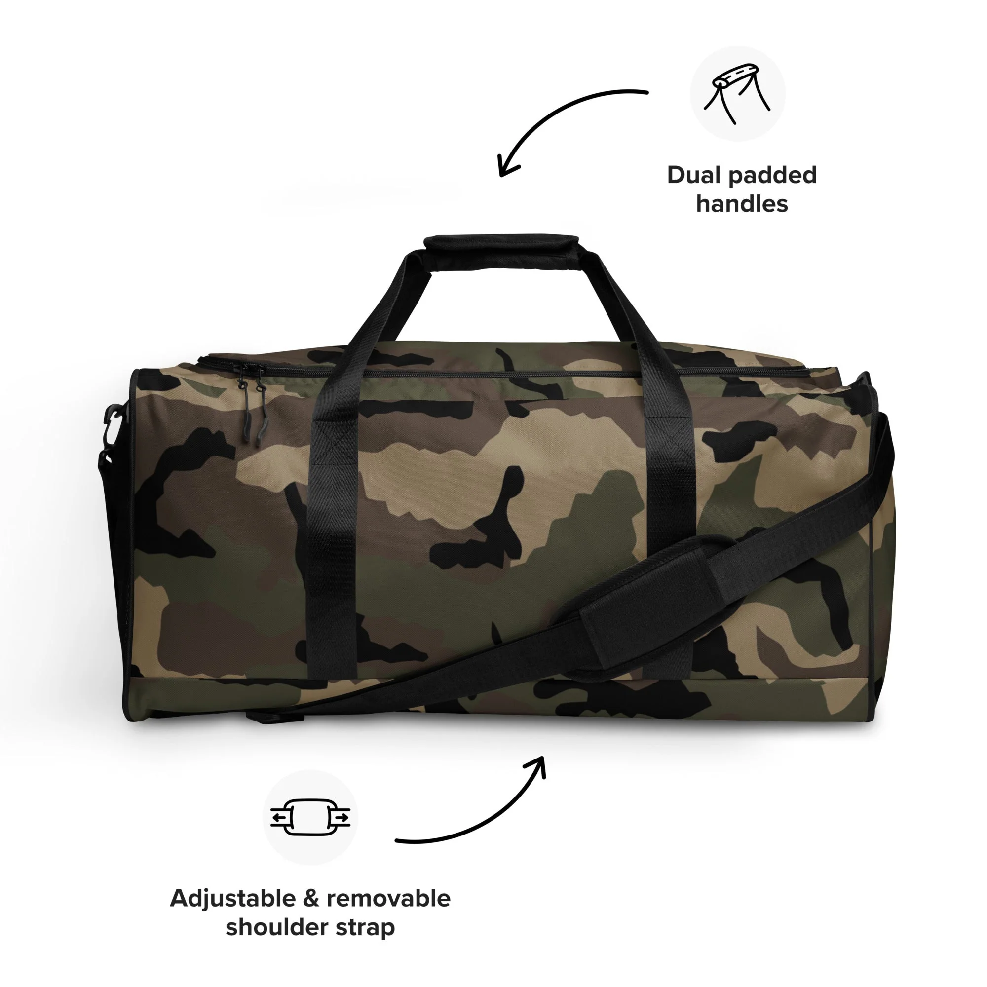 French CCE Woodland CAMO Duffle Bag - Image 9