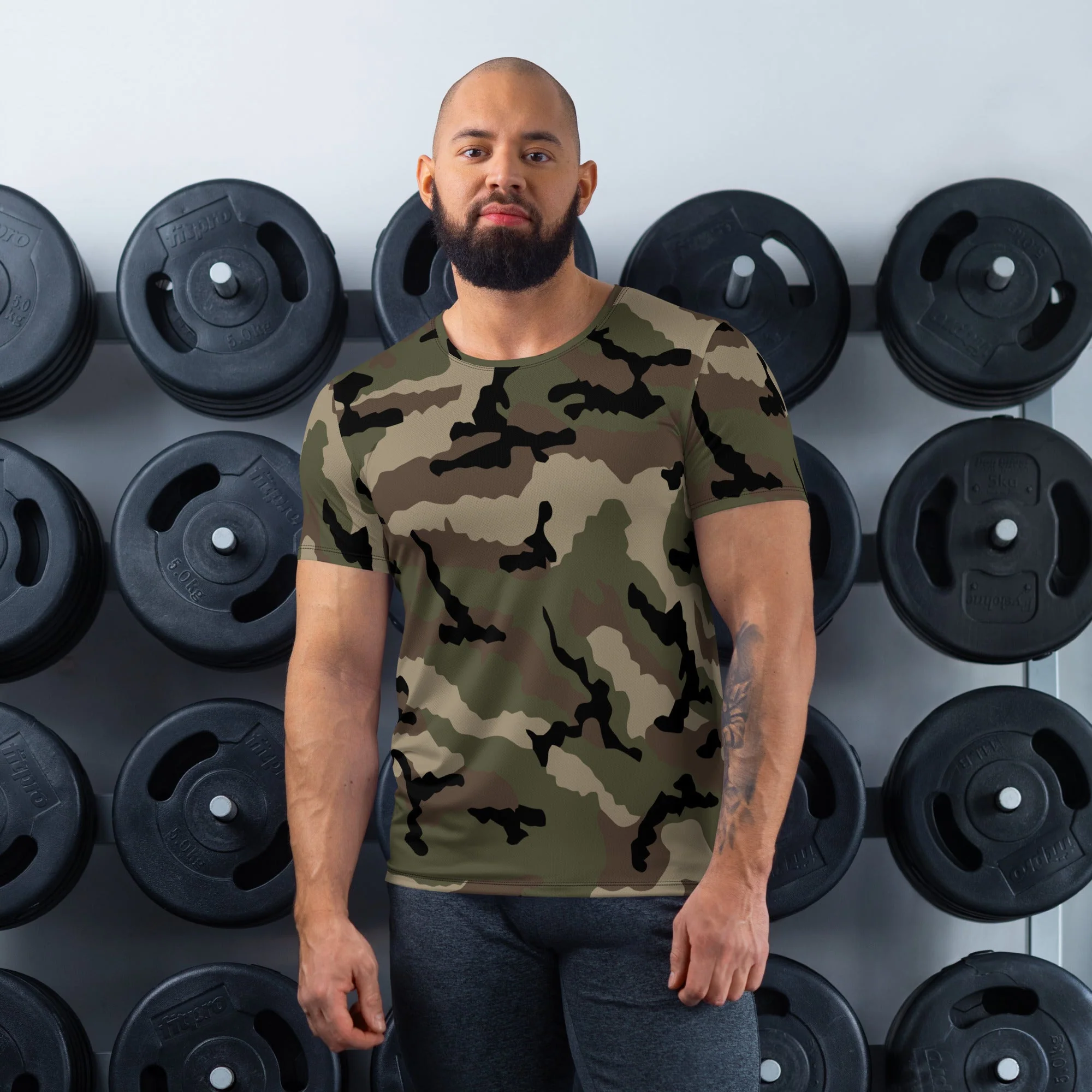 French CCE Woodland CAMO Mens Athletic T-Shirt