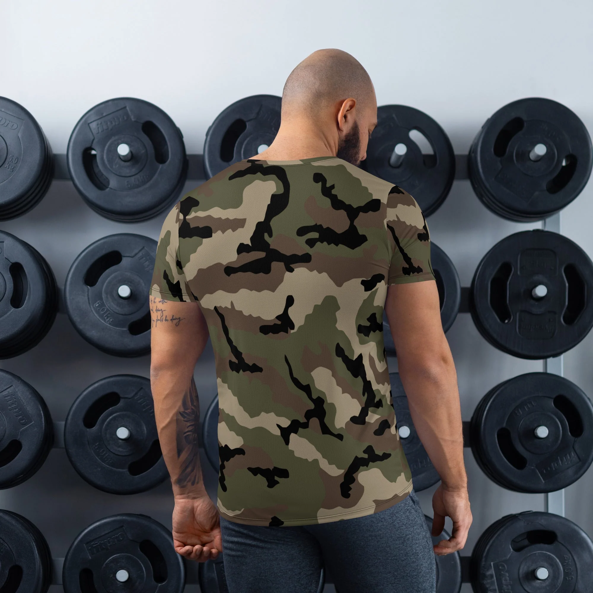 French CCE Woodland CAMO Mens Athletic T-Shirt - Image 2