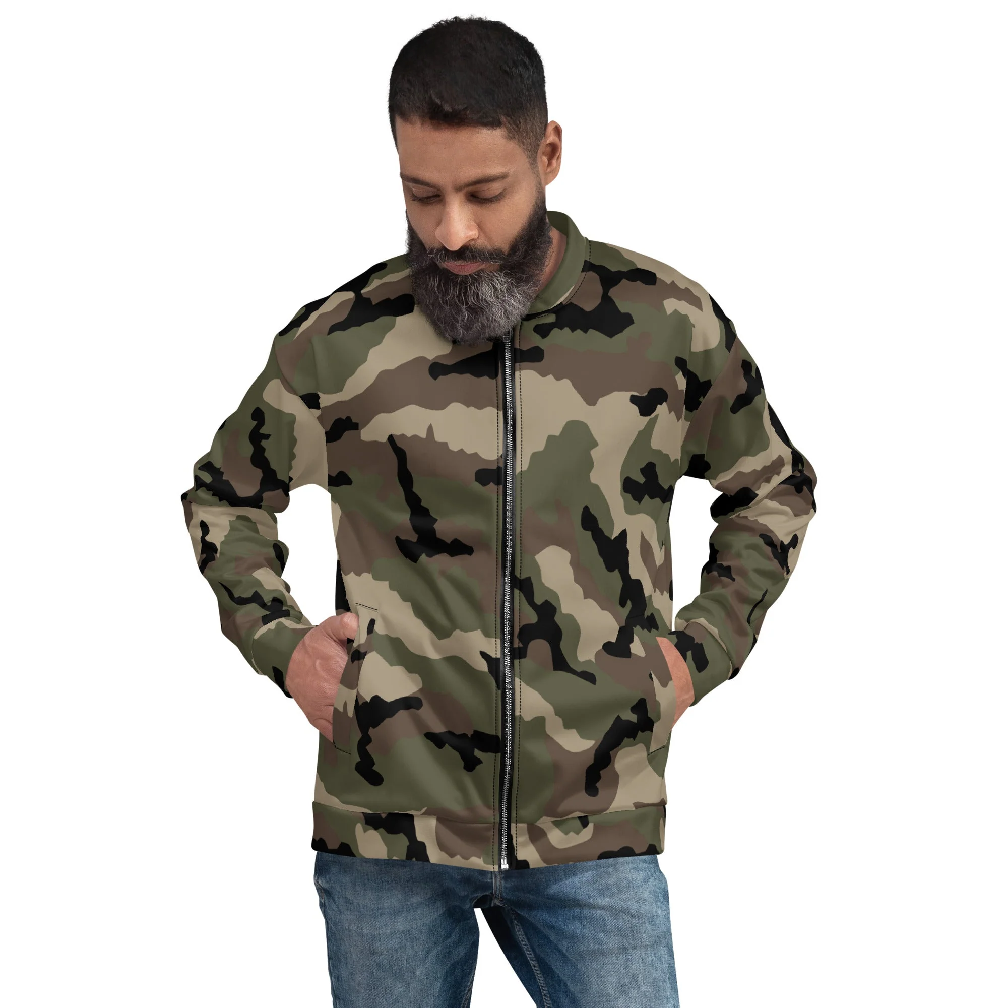 French CCE Woodland CAMO Unisex Bomber Jacket