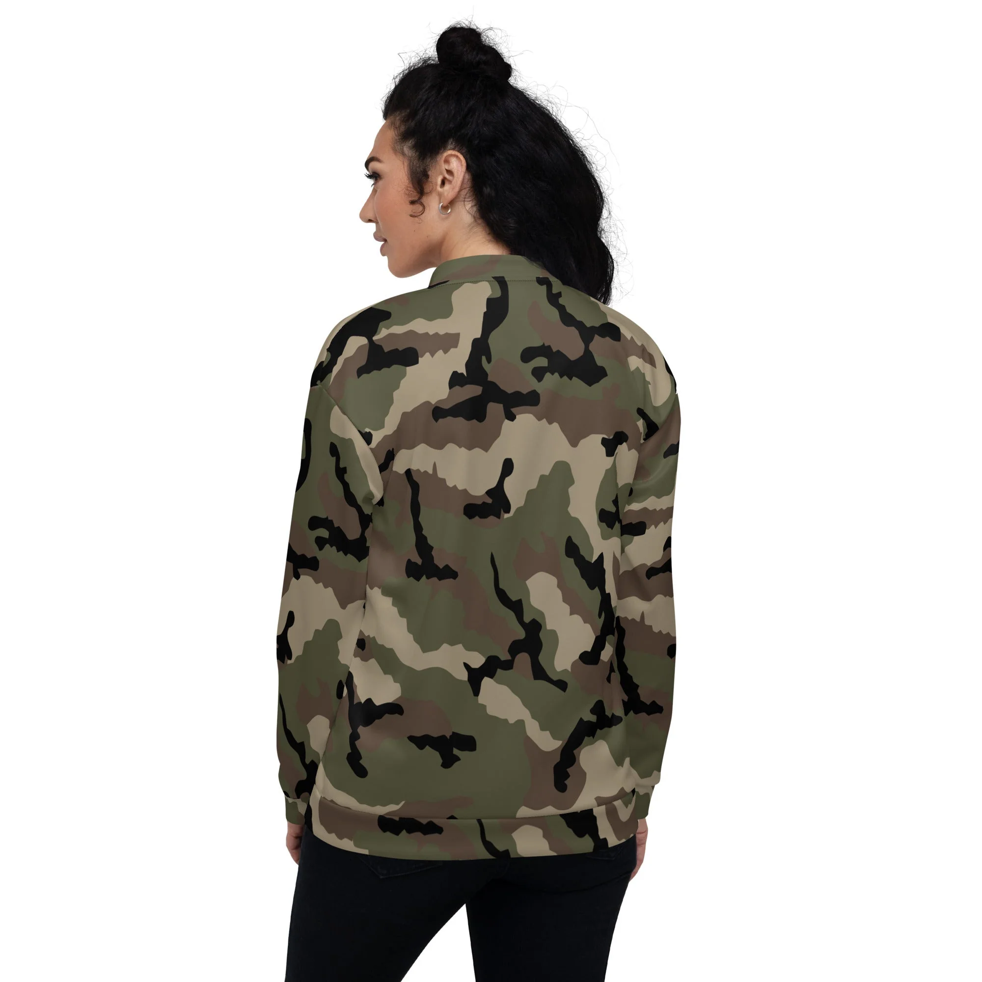 French CCE Woodland CAMO Unisex Bomber Jacket - Image 5