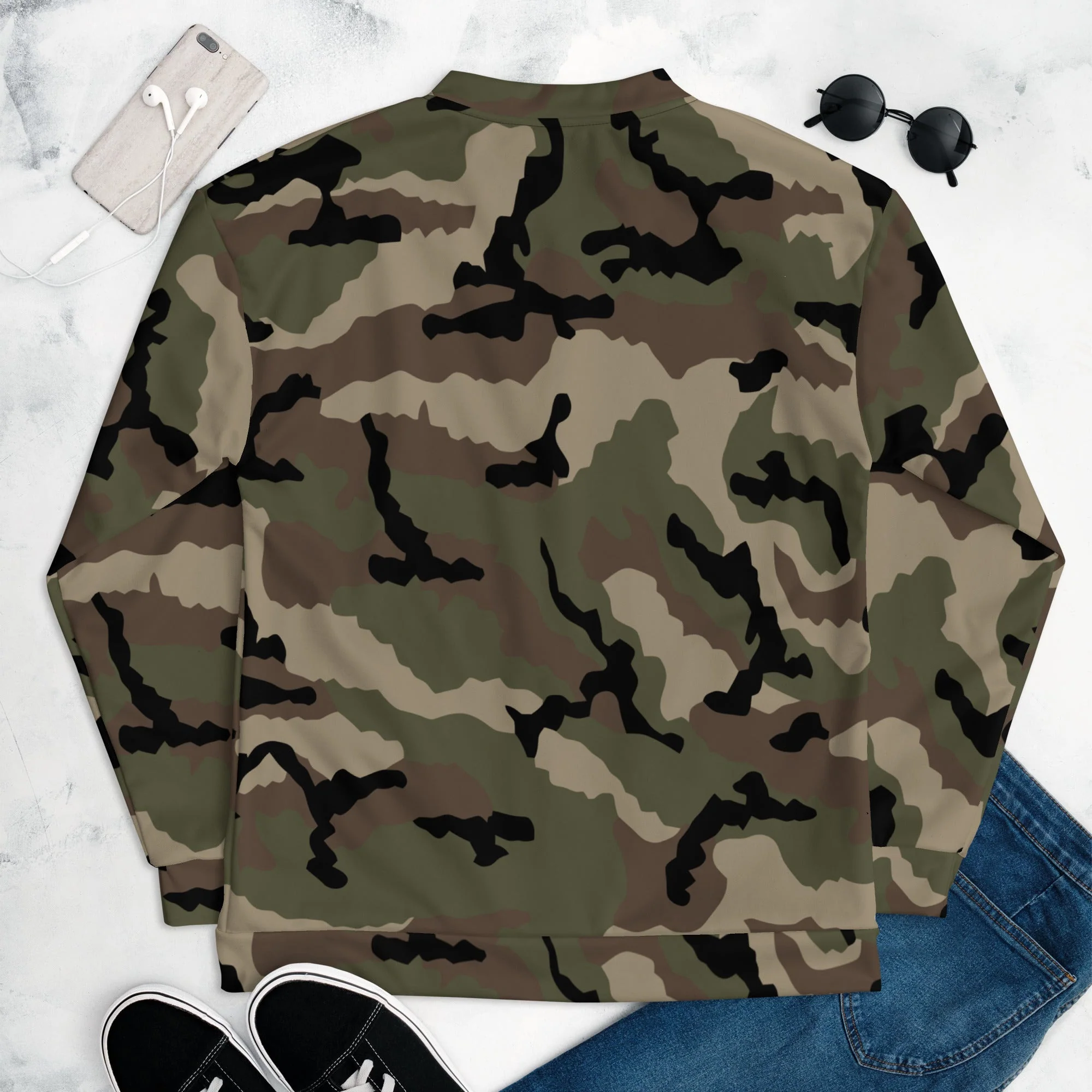 French CCE Woodland CAMO Unisex Bomber Jacket - Image 9