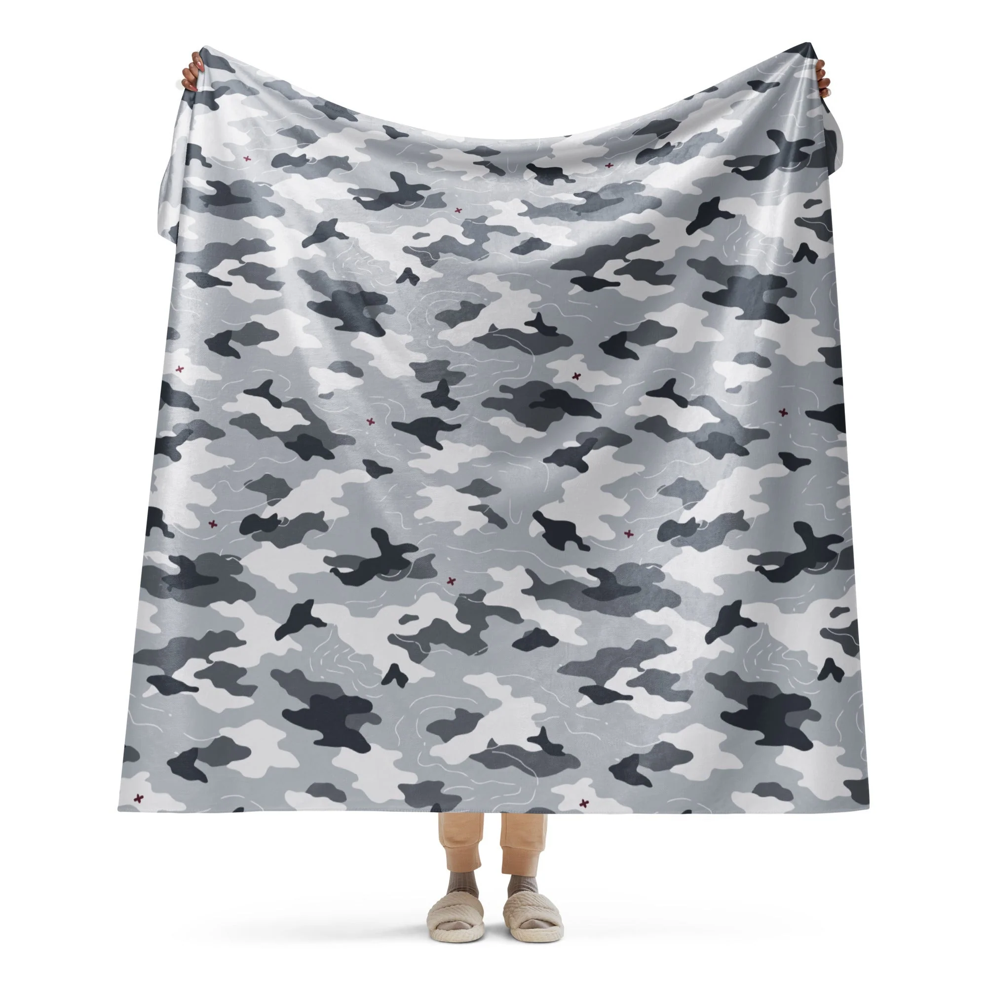 Frozen Tundra Topo CAMO Sherpa Blanket