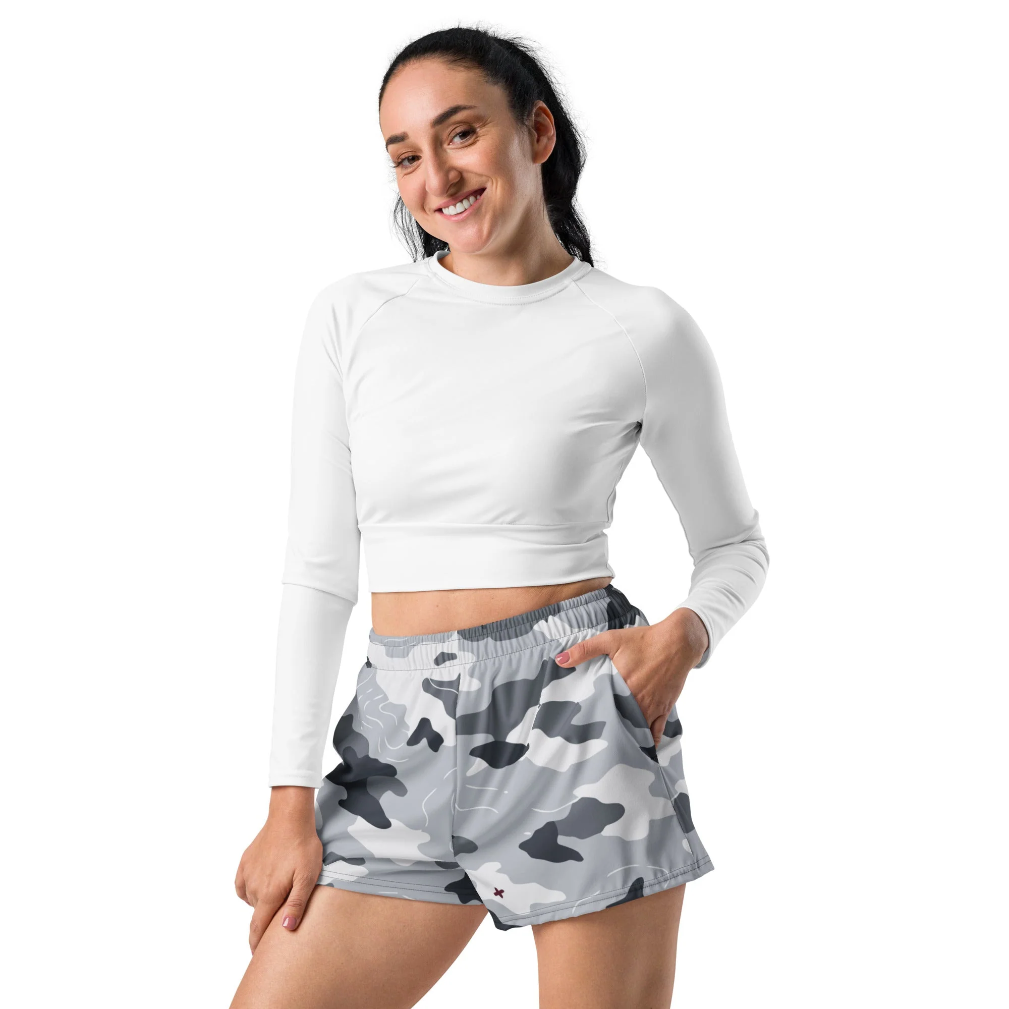 Frozen Tundra Topo CAMO Unisex Athletic Shorts - Image 5