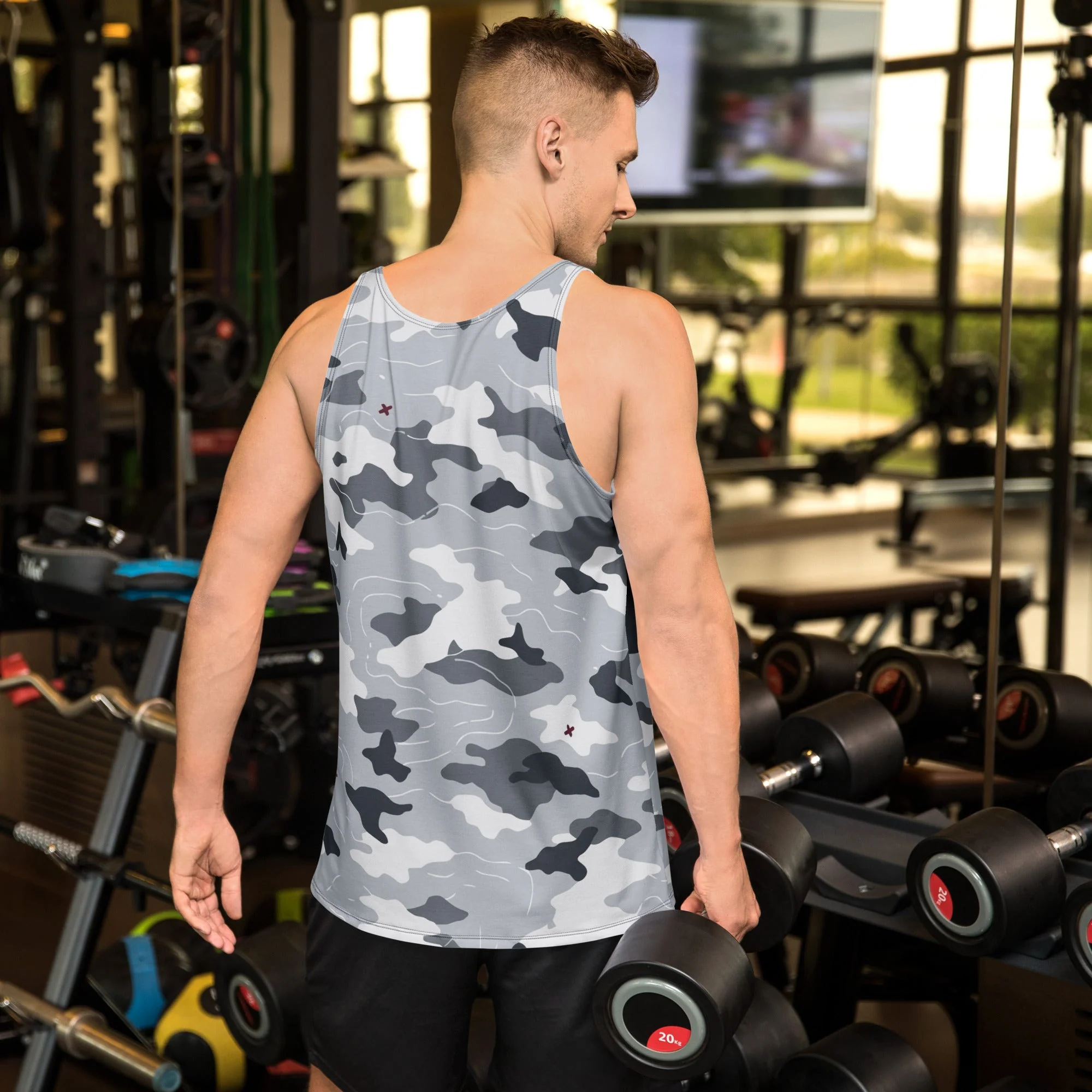 Frozen Tundra Topo CAMO Unisex Tank Top - Image 4
