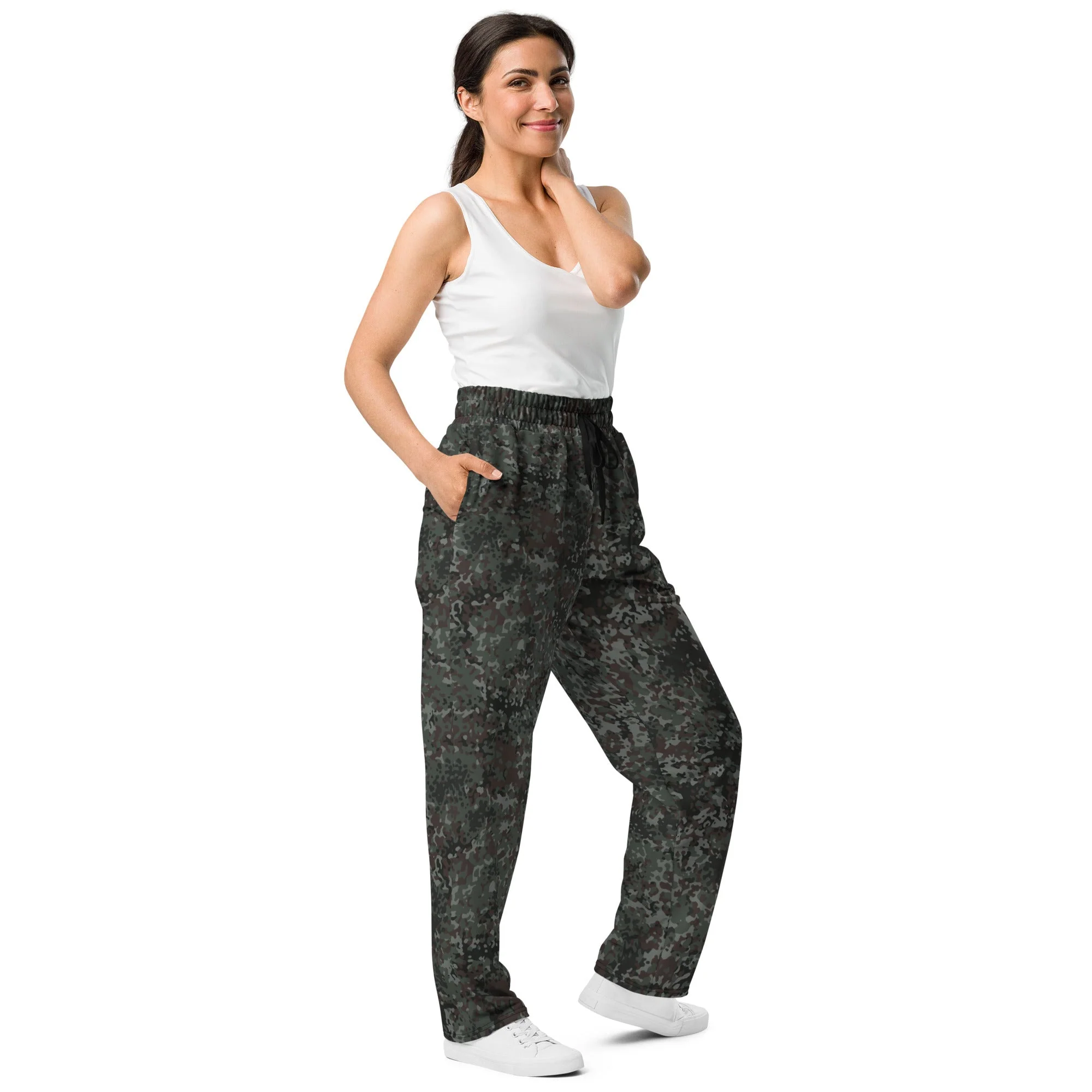 German Flecktarn Night Ops CAMO Unisex Wide-Leg Joggers - Image 10