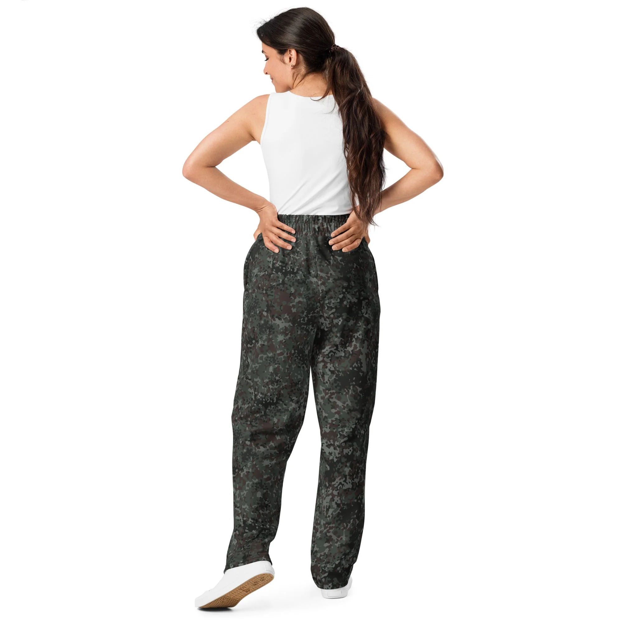 German Flecktarn Night Ops CAMO Unisex Wide-Leg Joggers - Image 4