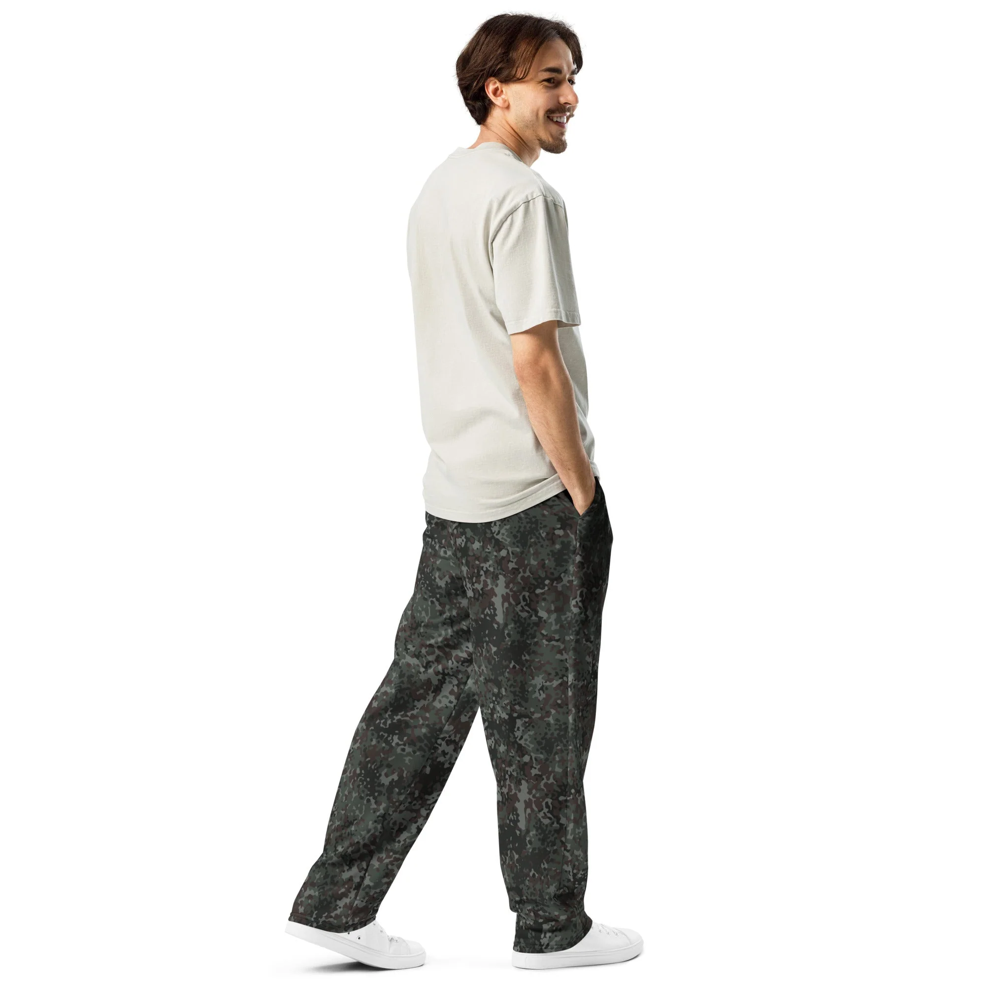 German Flecktarn Night Ops CAMO Unisex Wide-Leg Joggers - Image 6