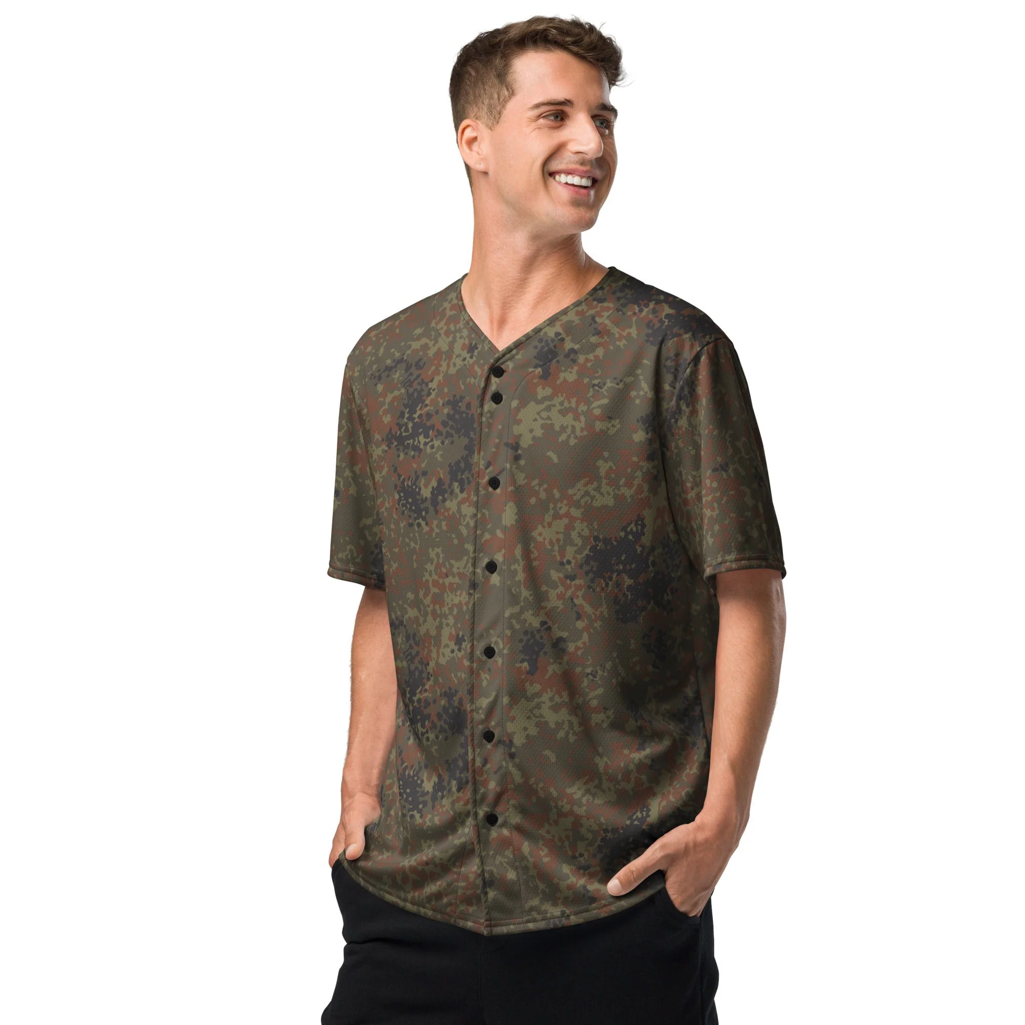 German Flecktarn CAMO Unisex Baseball Jersey - Image 11