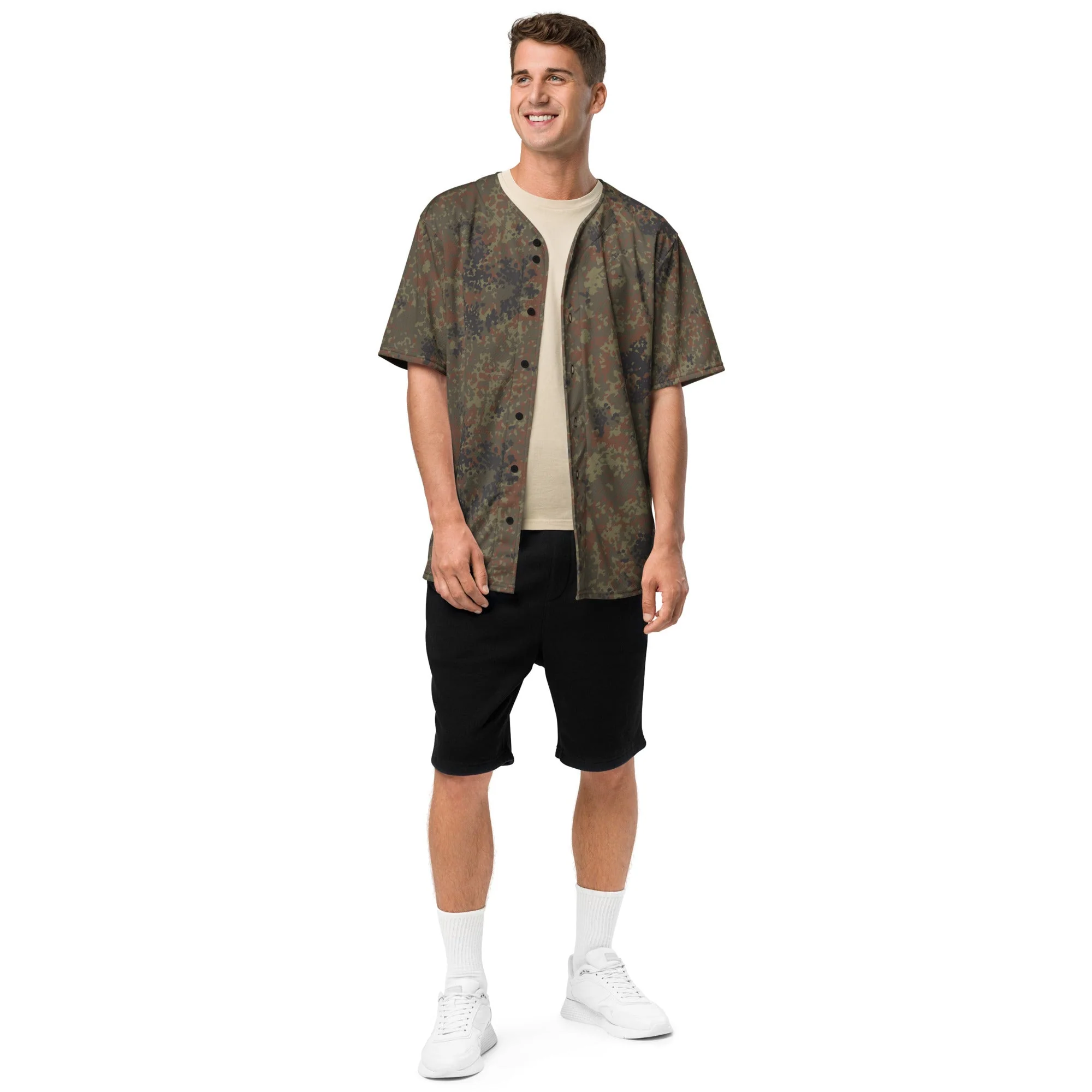 German Flecktarn CAMO Unisex Baseball Jersey - Image 3