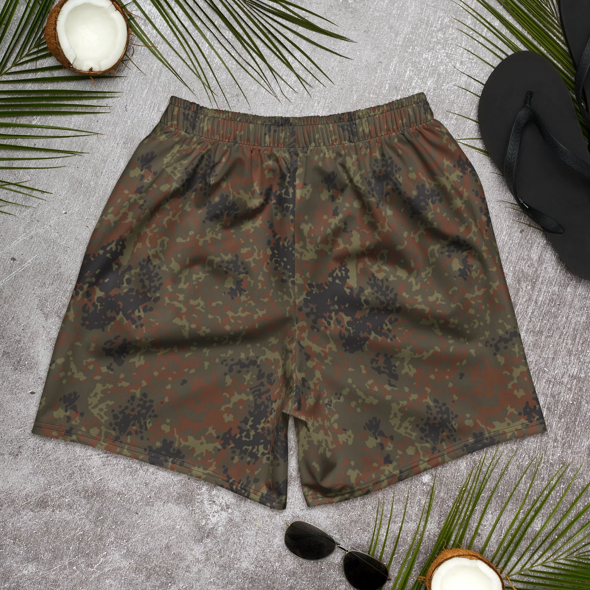 German Flecktarn CAMO Unisex Athletic Long Shorts - Image 6