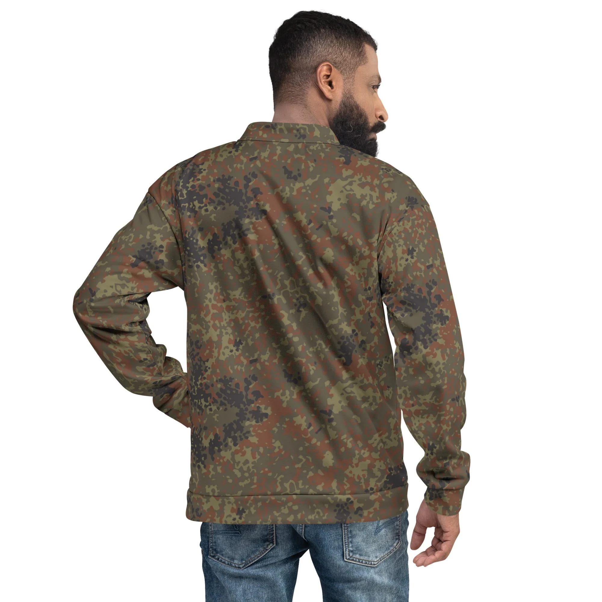 German Flecktarn CAMO Unisex Bomber Jacket - Image 2