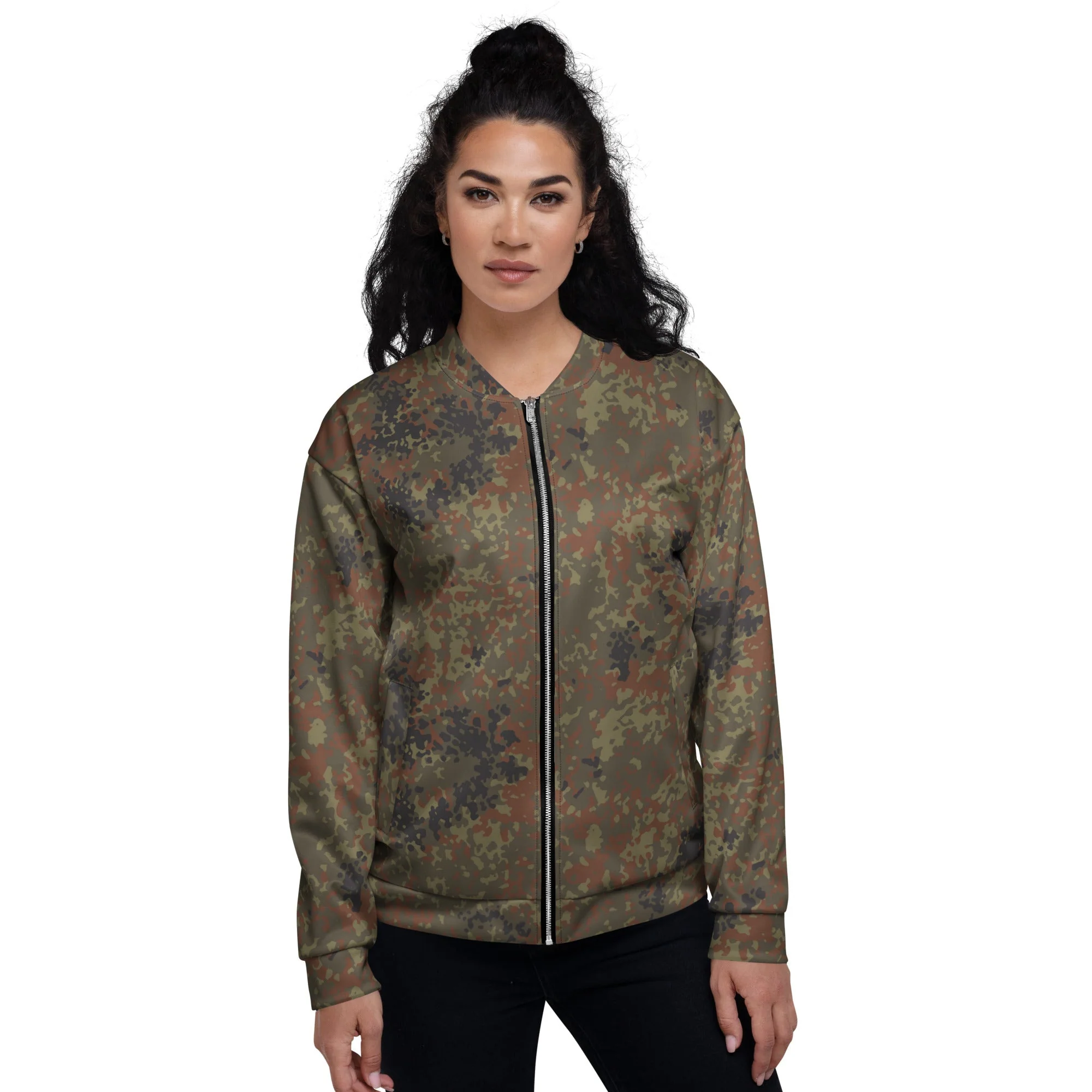 German Flecktarn CAMO Unisex Bomber Jacket - Image 4