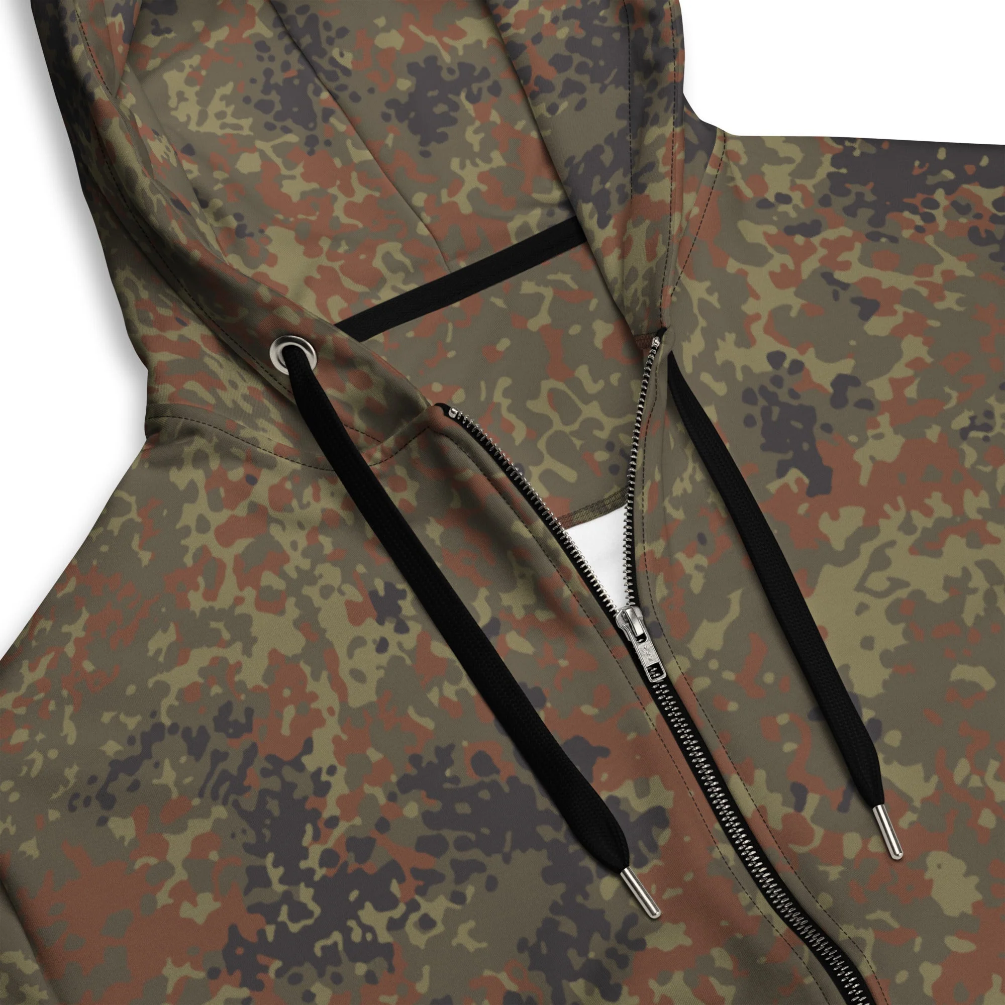 German Flecktarn CAMO Unisex Zip Hoodie - Image 3