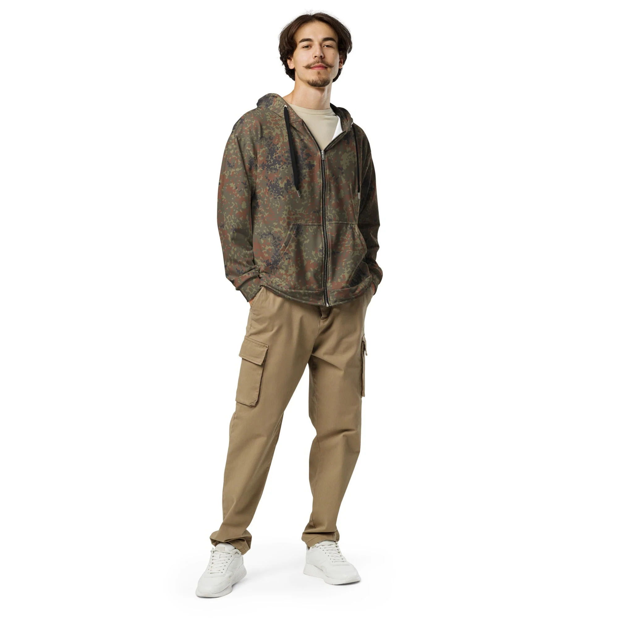 German Flecktarn CAMO Unisex Zip Hoodie - Image 6