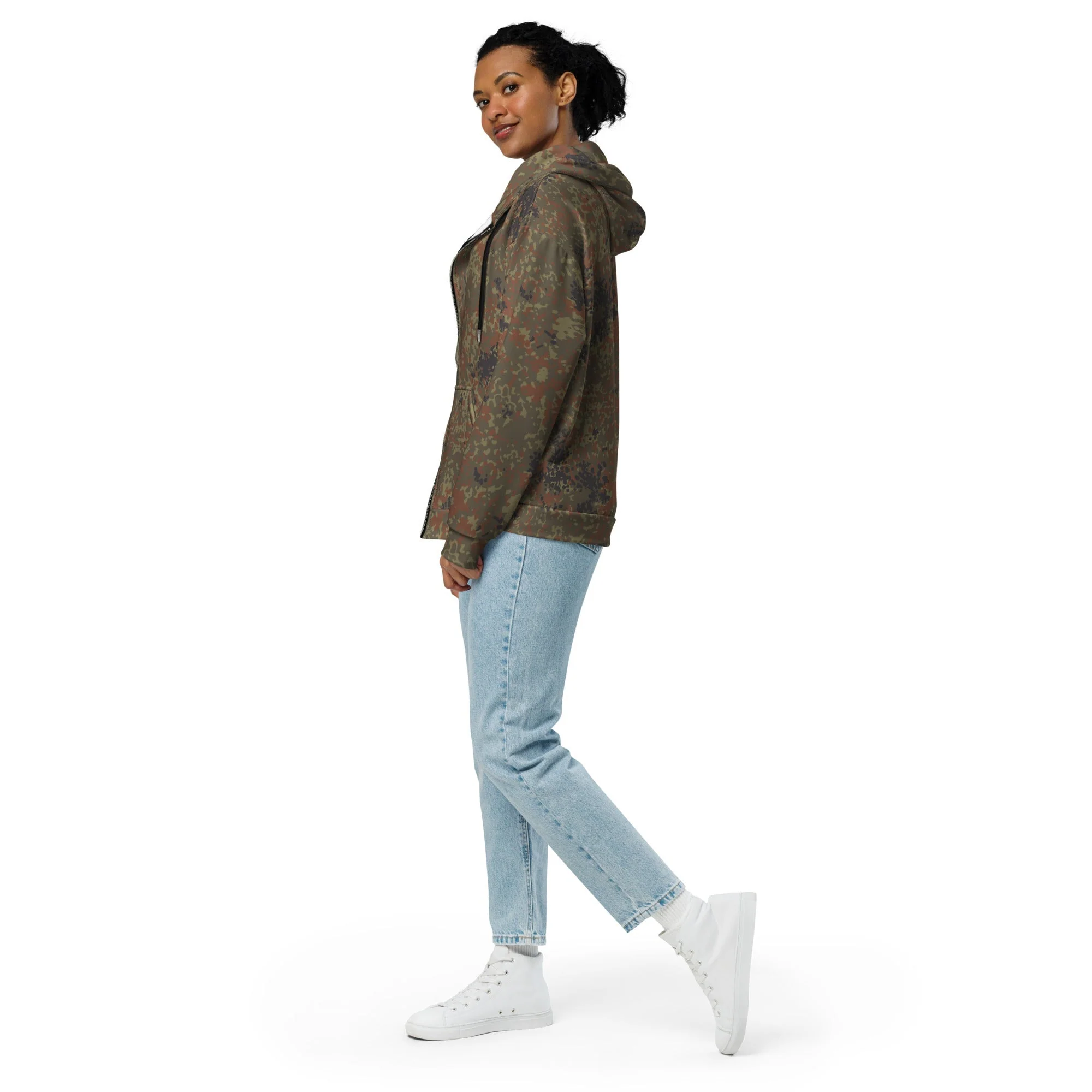 German Flecktarn CAMO Unisex Zip Hoodie - Image 7