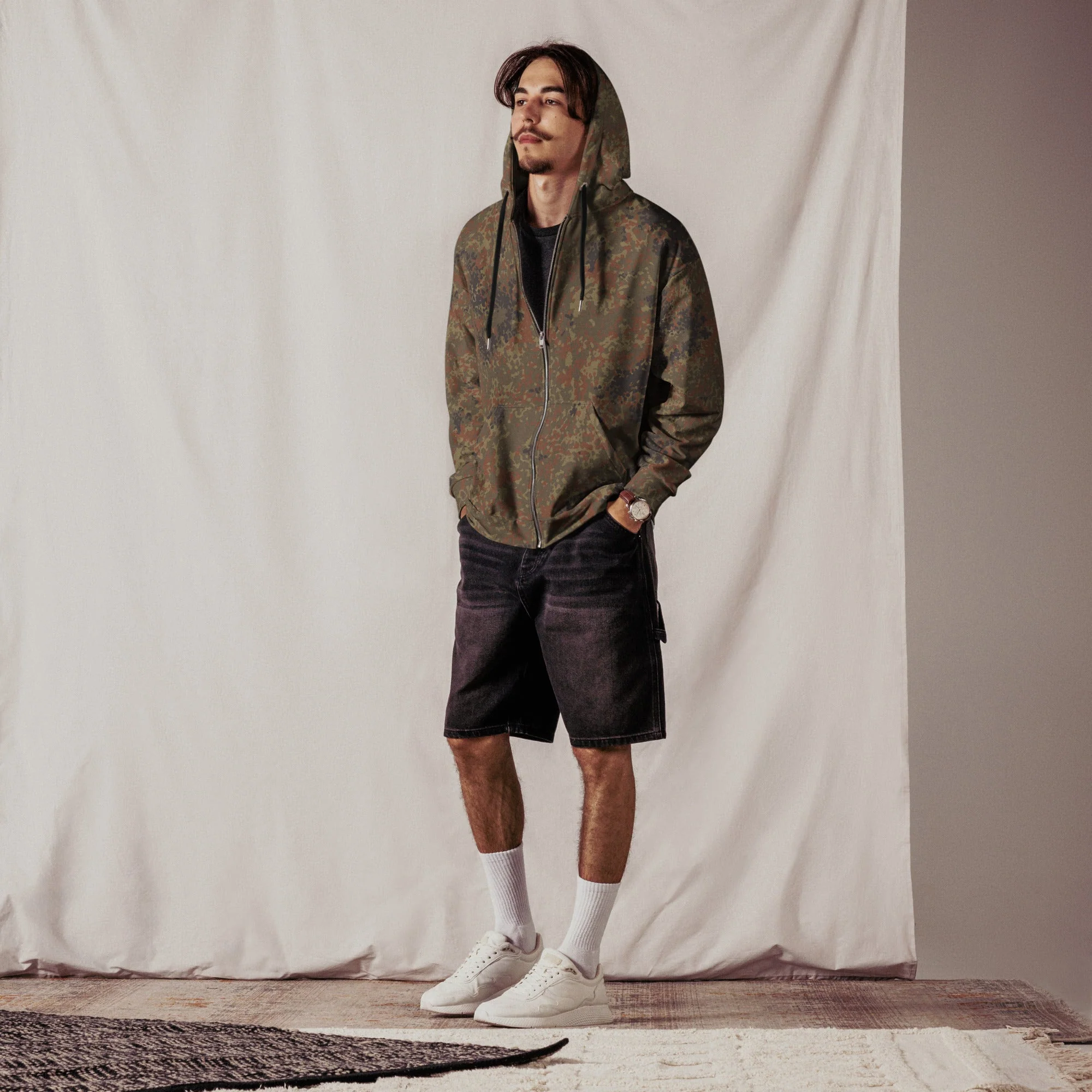 German Flecktarn CAMO Unisex Zip Hoodie - Image 9