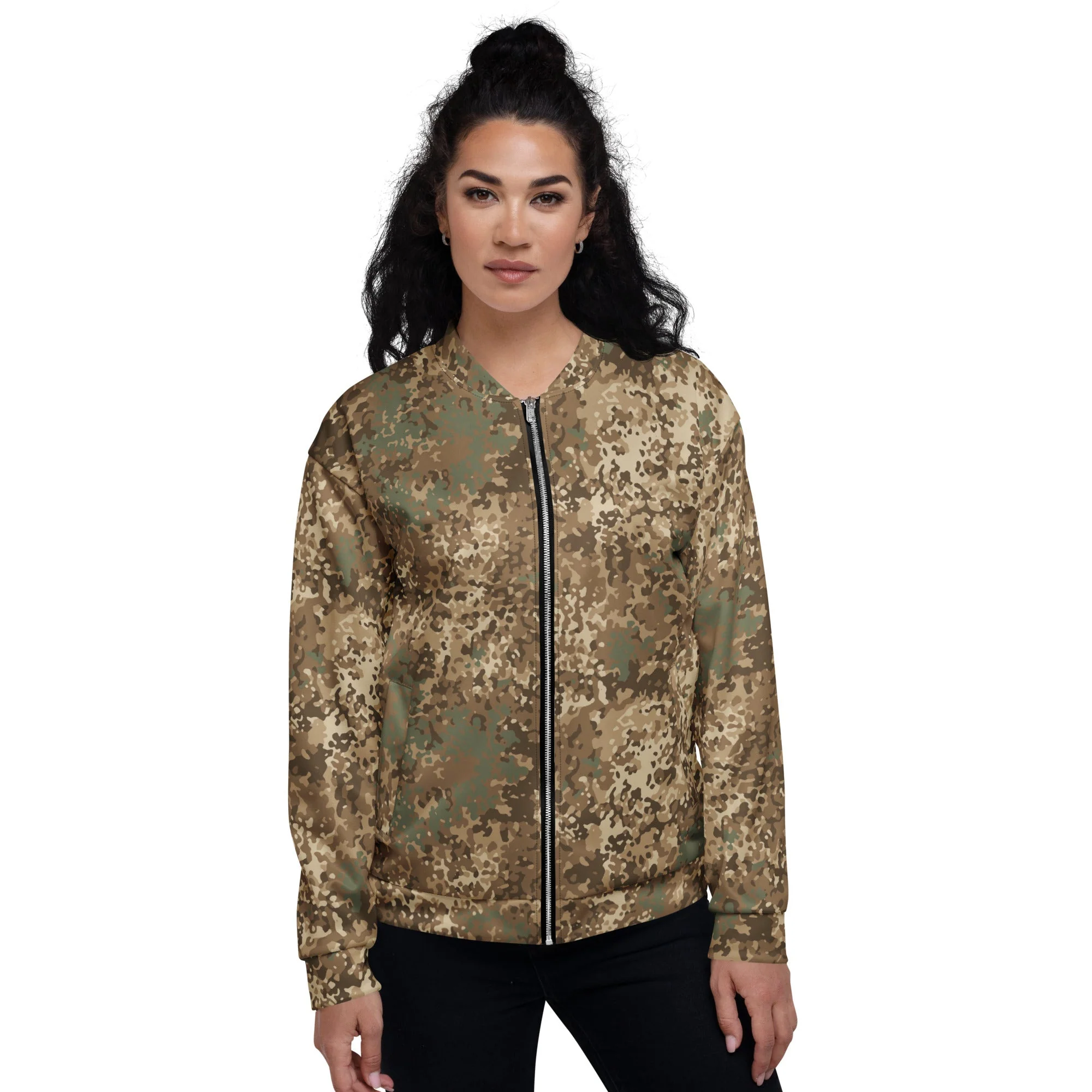 German Flecktarn Desert CAMO Unisex Bomber Jacket - Image 4