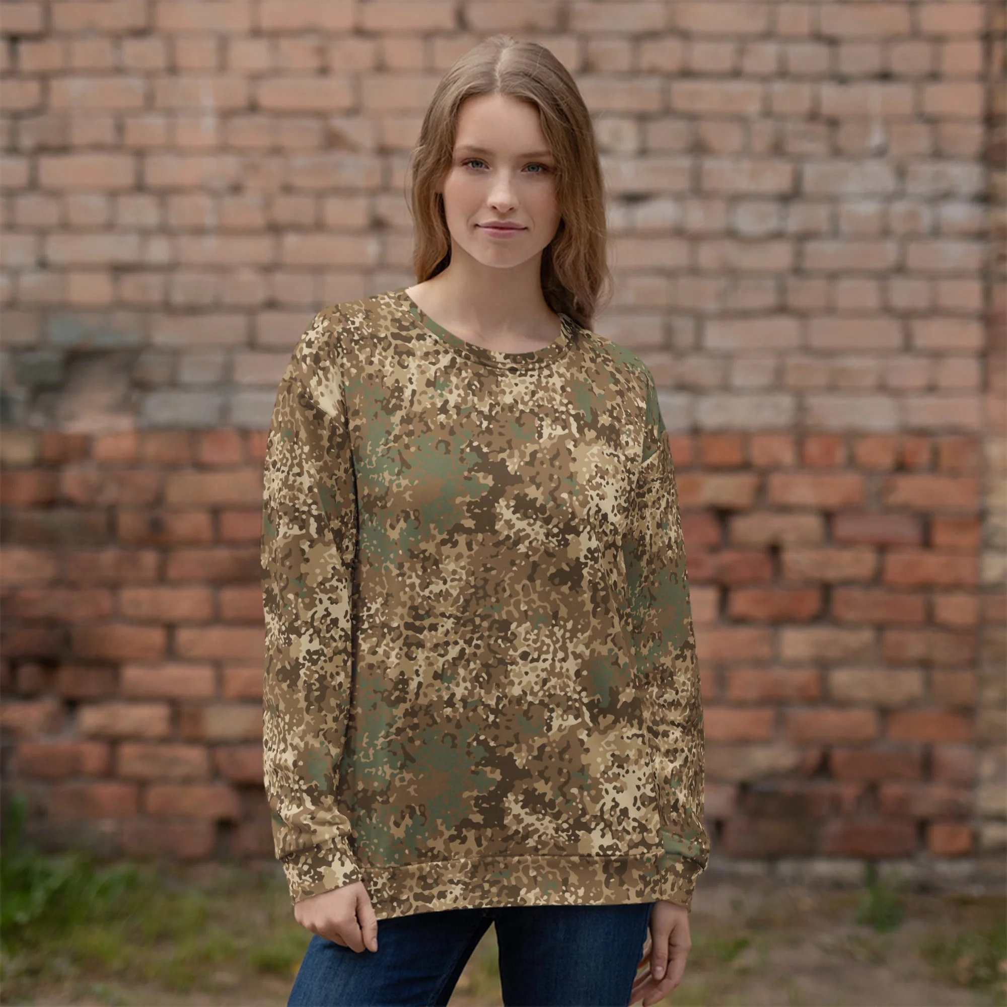German Flecktarn Desert CAMO Unisex Sweatshirt - Image 2