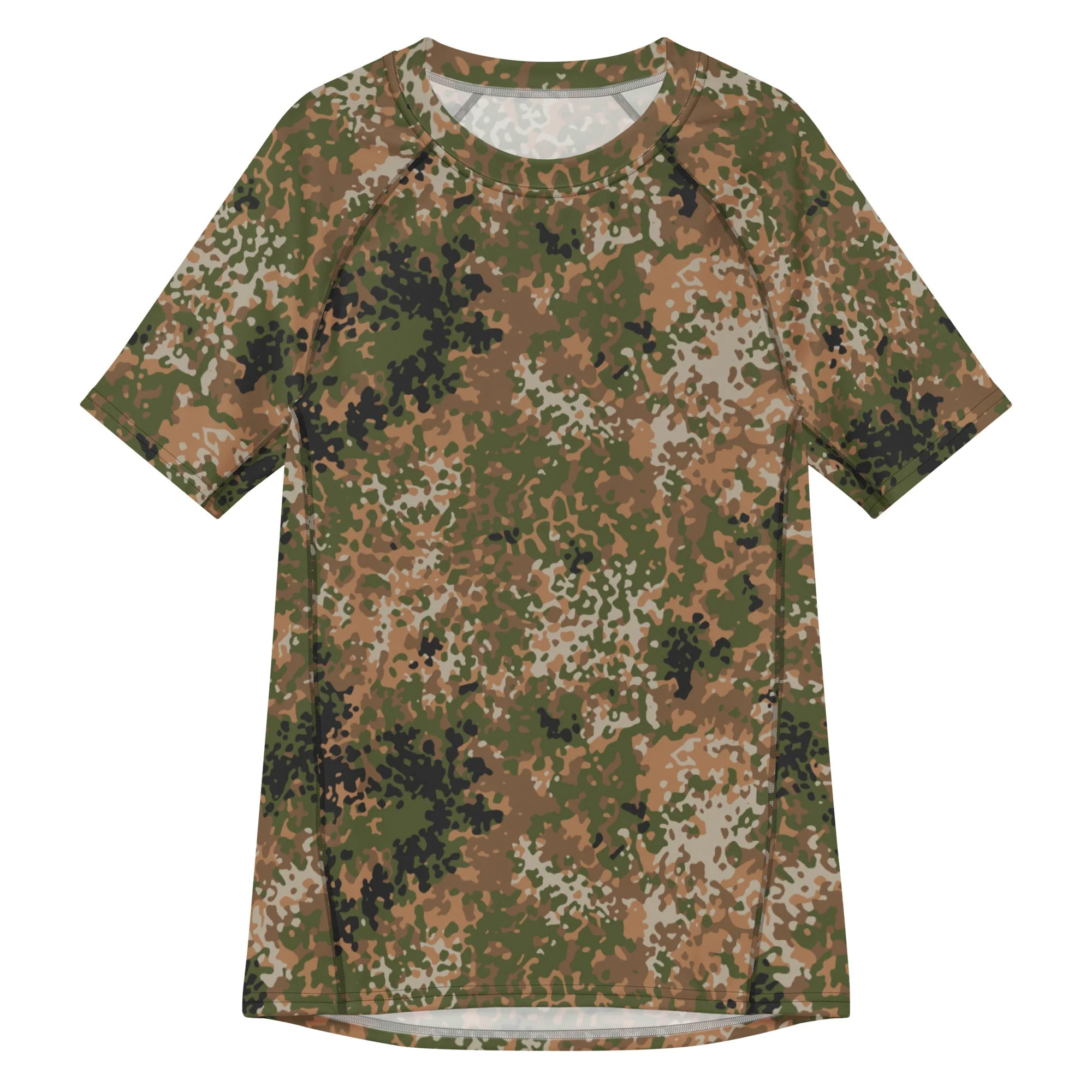 German Flecktarn Multi-terrain CAMO Mens Short-Sleeve Rash Guard