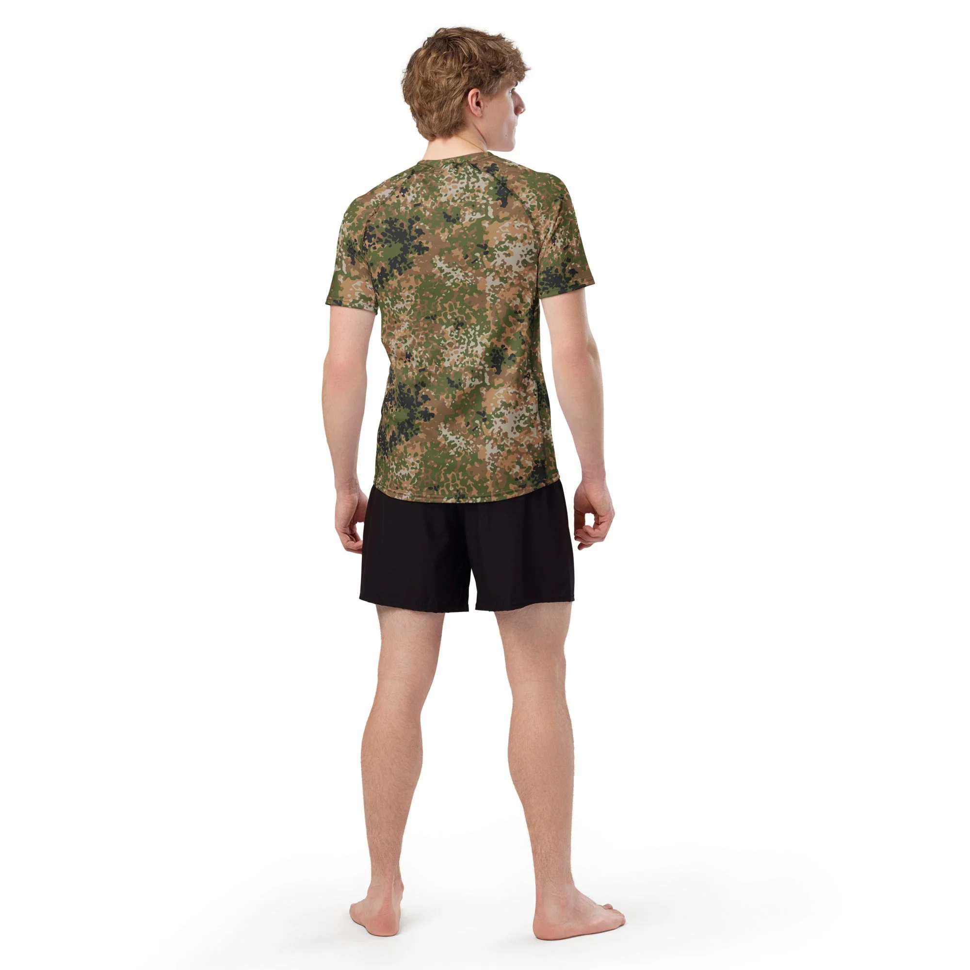 German Flecktarn Multi-terrain CAMO Mens Short-Sleeve Rash Guard - Image 6