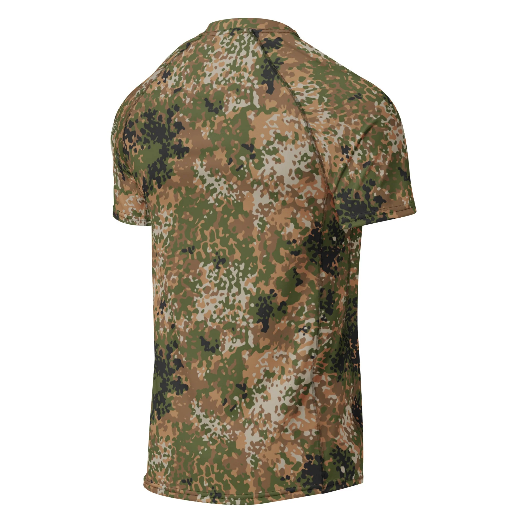 German Flecktarn Multi-terrain CAMO Mens Short-Sleeve Rash Guard - Image 7