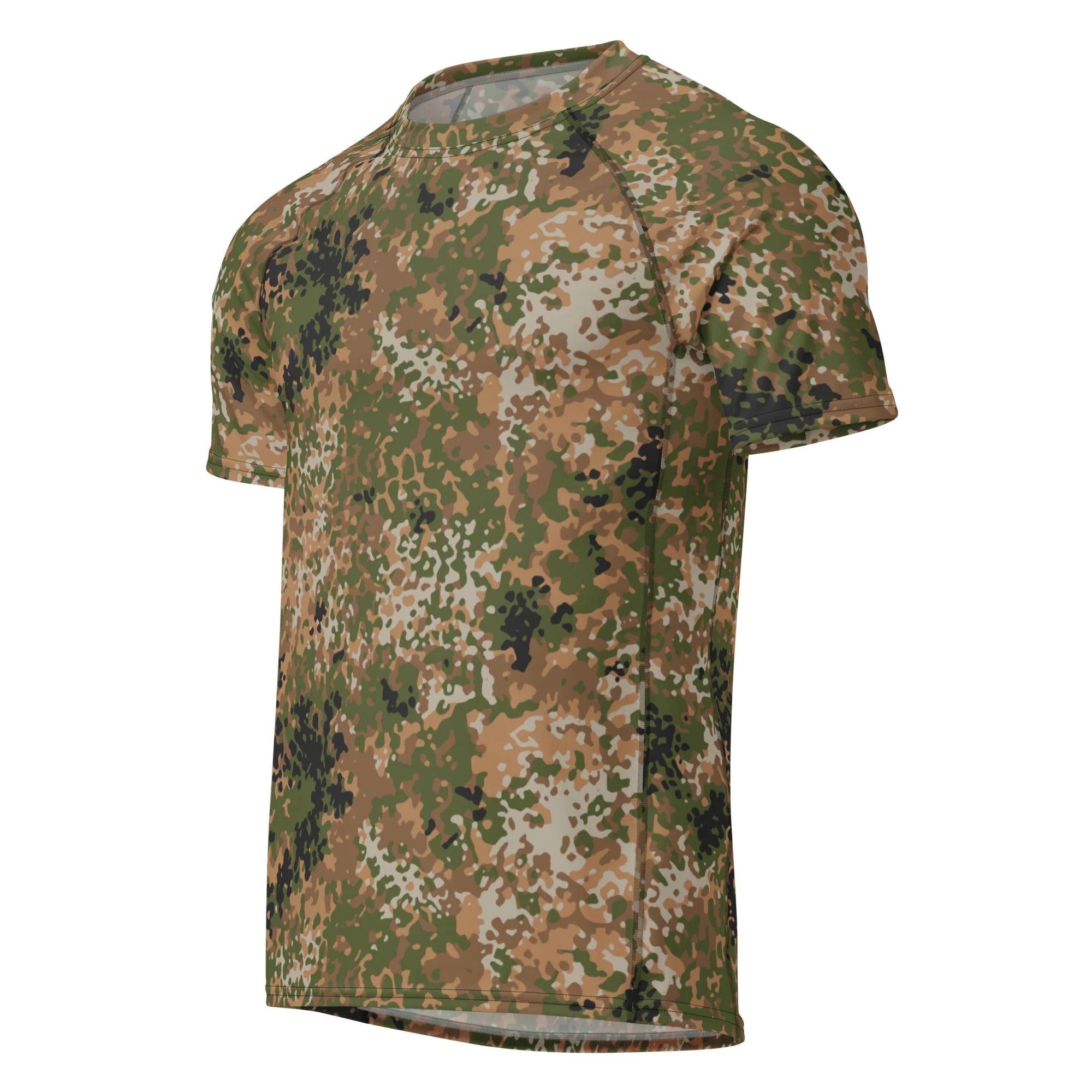 German Flecktarn Multi-terrain CAMO Mens Short-Sleeve Rash Guard - Image 8