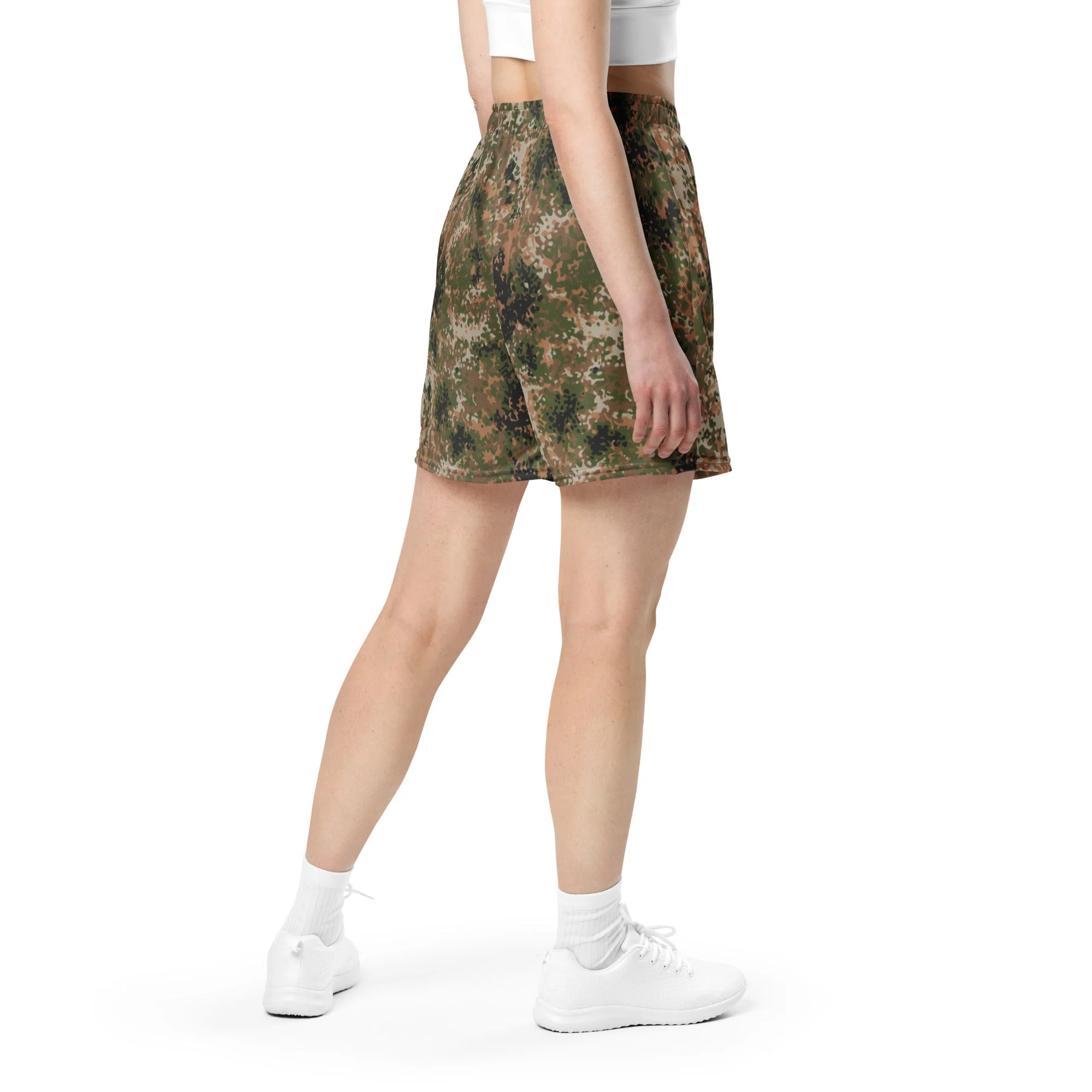 German Flecktarn Multi-terrain CAMO Unisex Mesh Shorts - Image 10