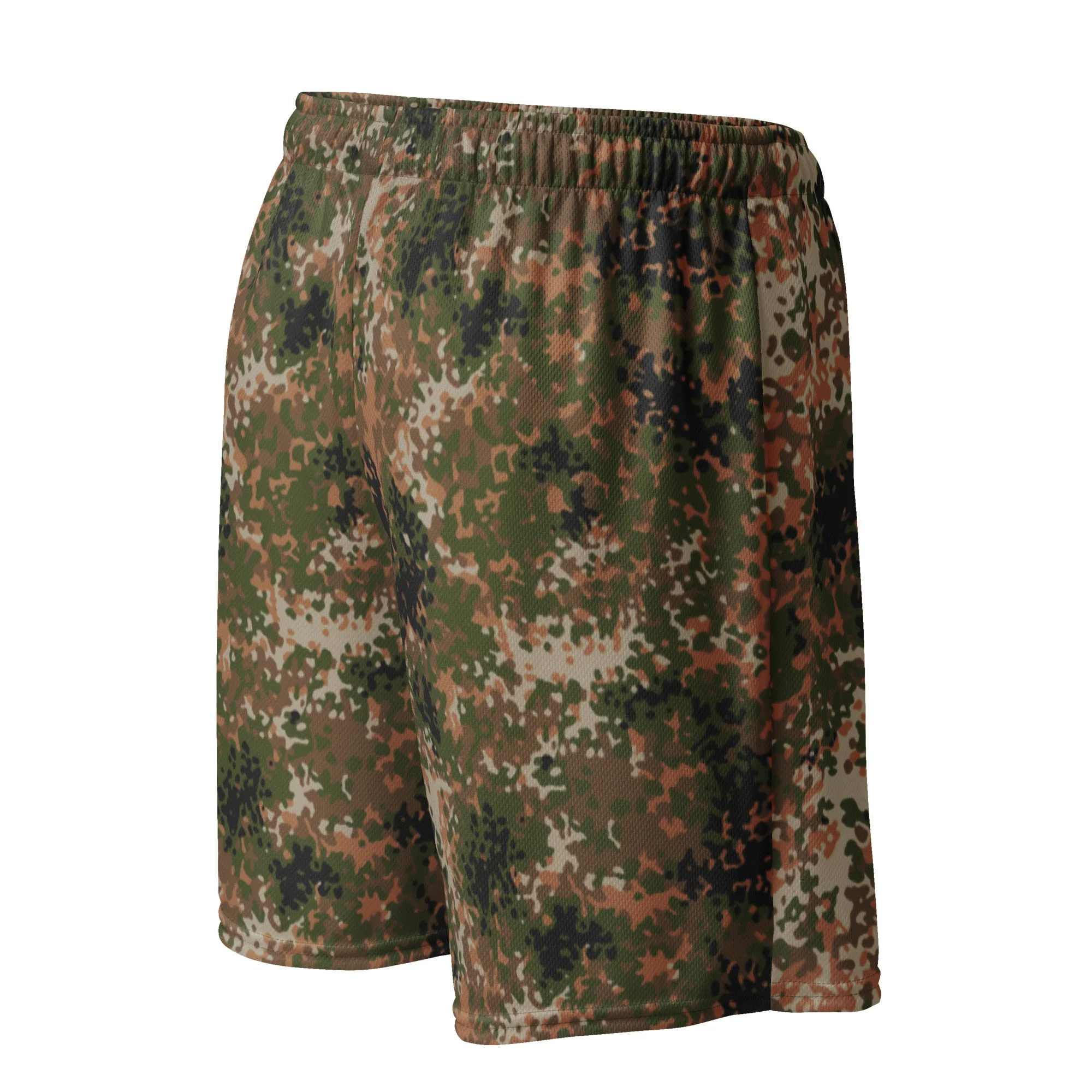 German Flecktarn Multi-terrain CAMO Unisex Mesh Shorts - Image 15