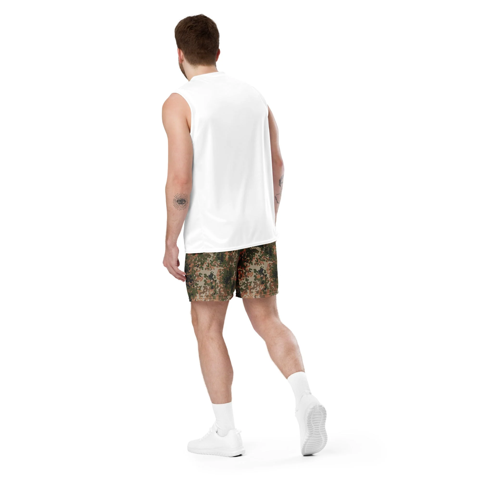 German Flecktarn Multi-terrain CAMO Unisex Mesh Shorts - Image 16