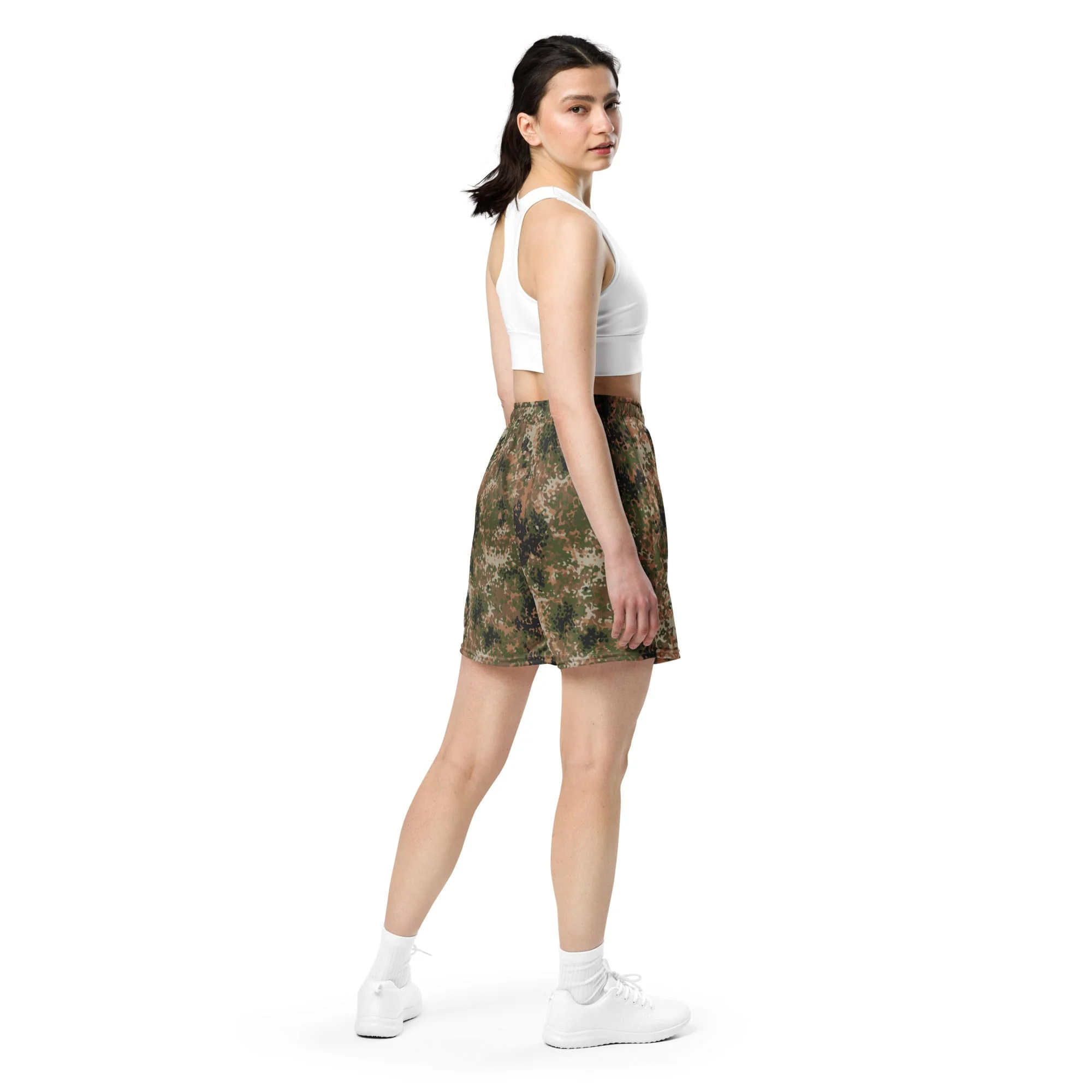 German Flecktarn Multi-terrain CAMO Unisex Mesh Shorts - Image 17