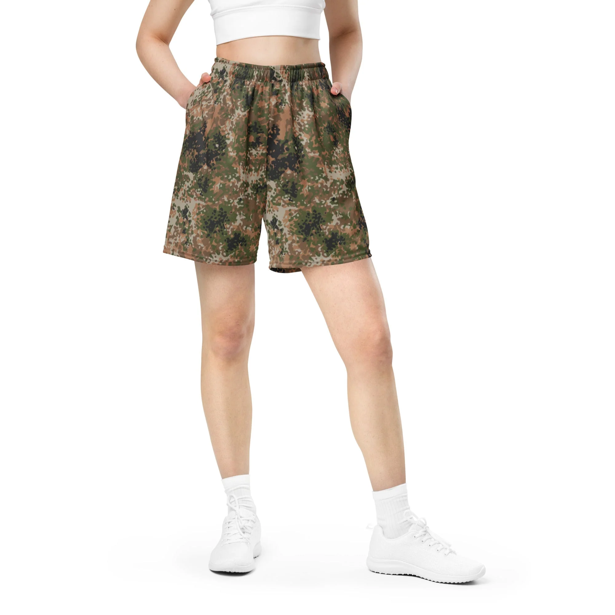 German Flecktarn Multi-terrain CAMO Unisex Mesh Shorts - Image 5