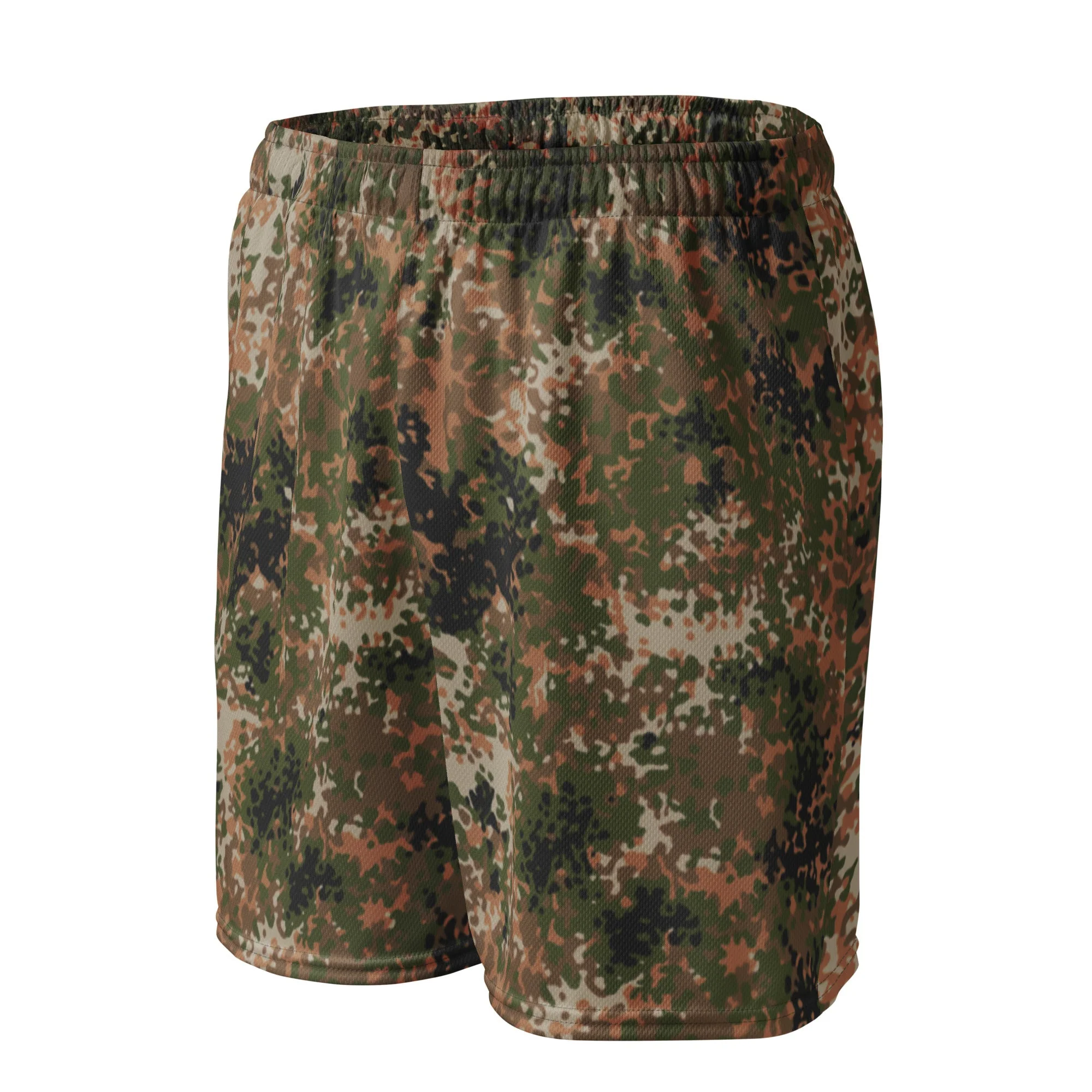German Flecktarn Multi-terrain CAMO Unisex Mesh Shorts - Image 7