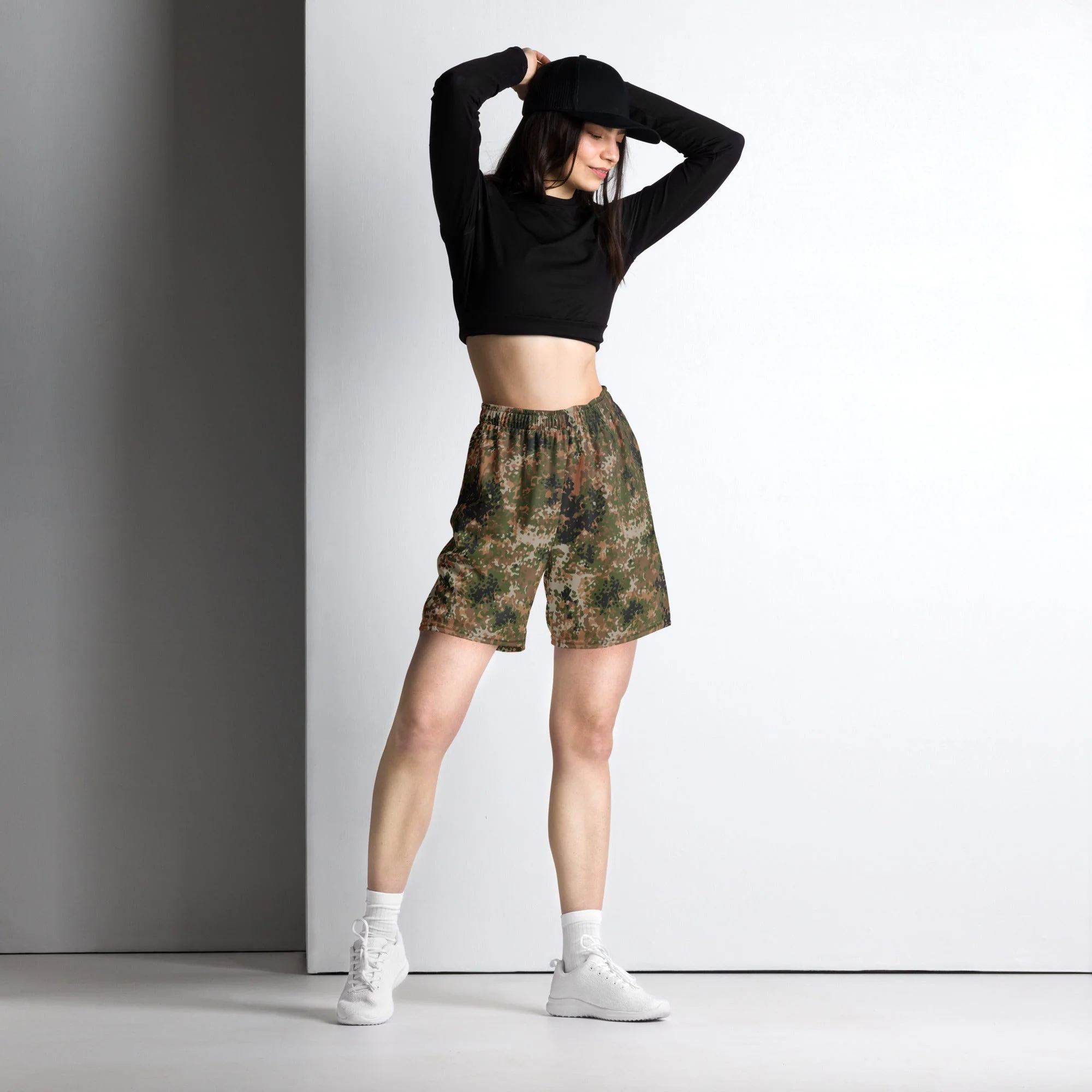 German Flecktarn Multi-terrain CAMO Unisex Mesh Shorts - Image 8